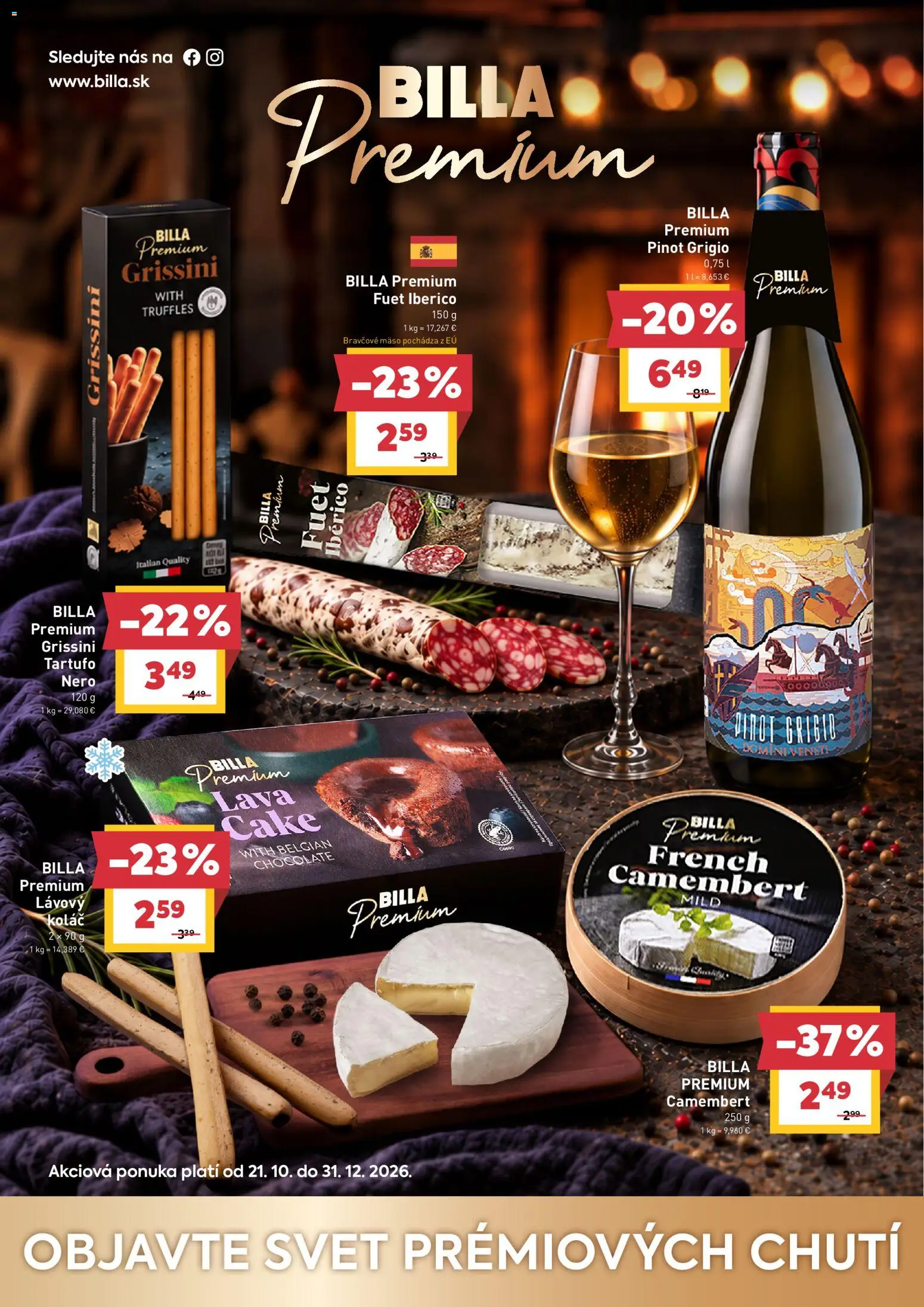 Náhľad Billa letáku platného od 21.10.2026 - Mäso, Koláč, Camembert, Bravčové mäso