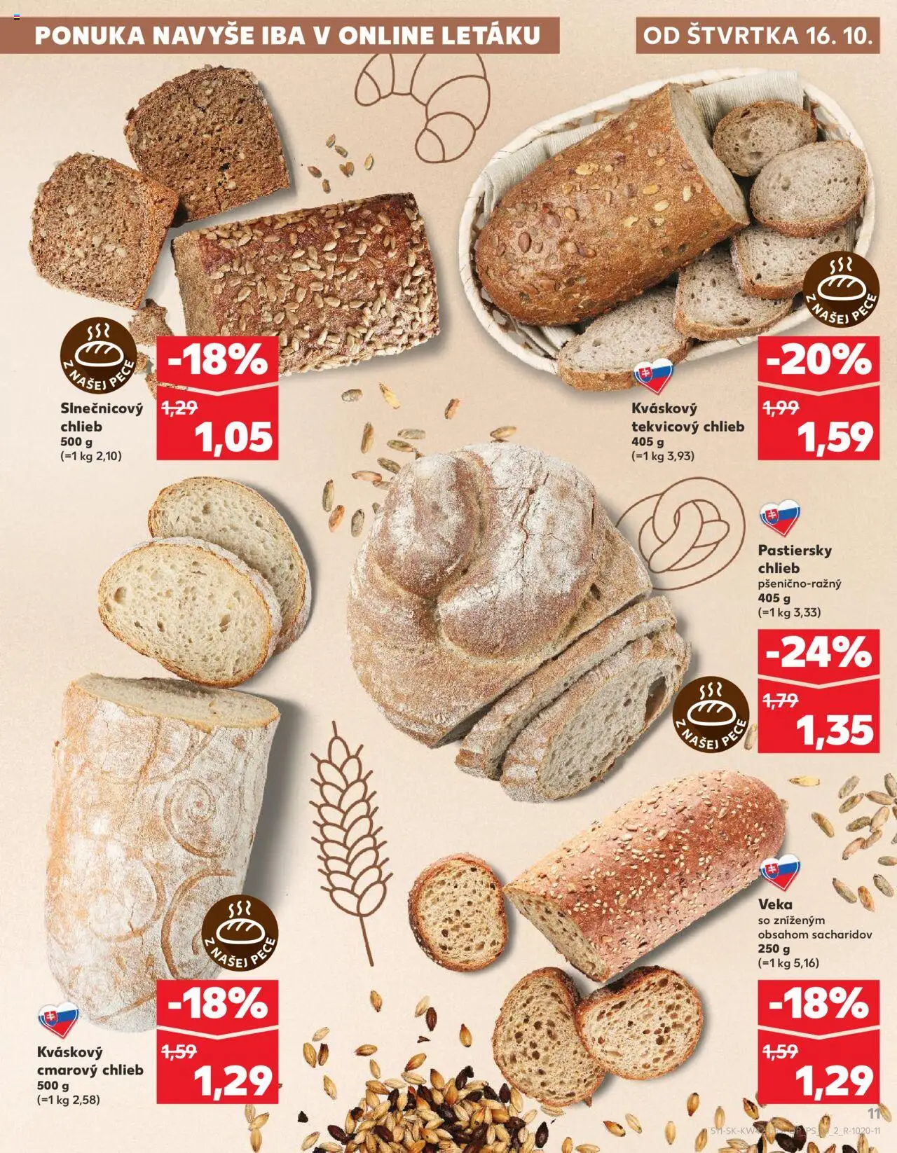 Náhľad Kaufland letáku platného od 16.10.2025 - Chlieb, Pec
