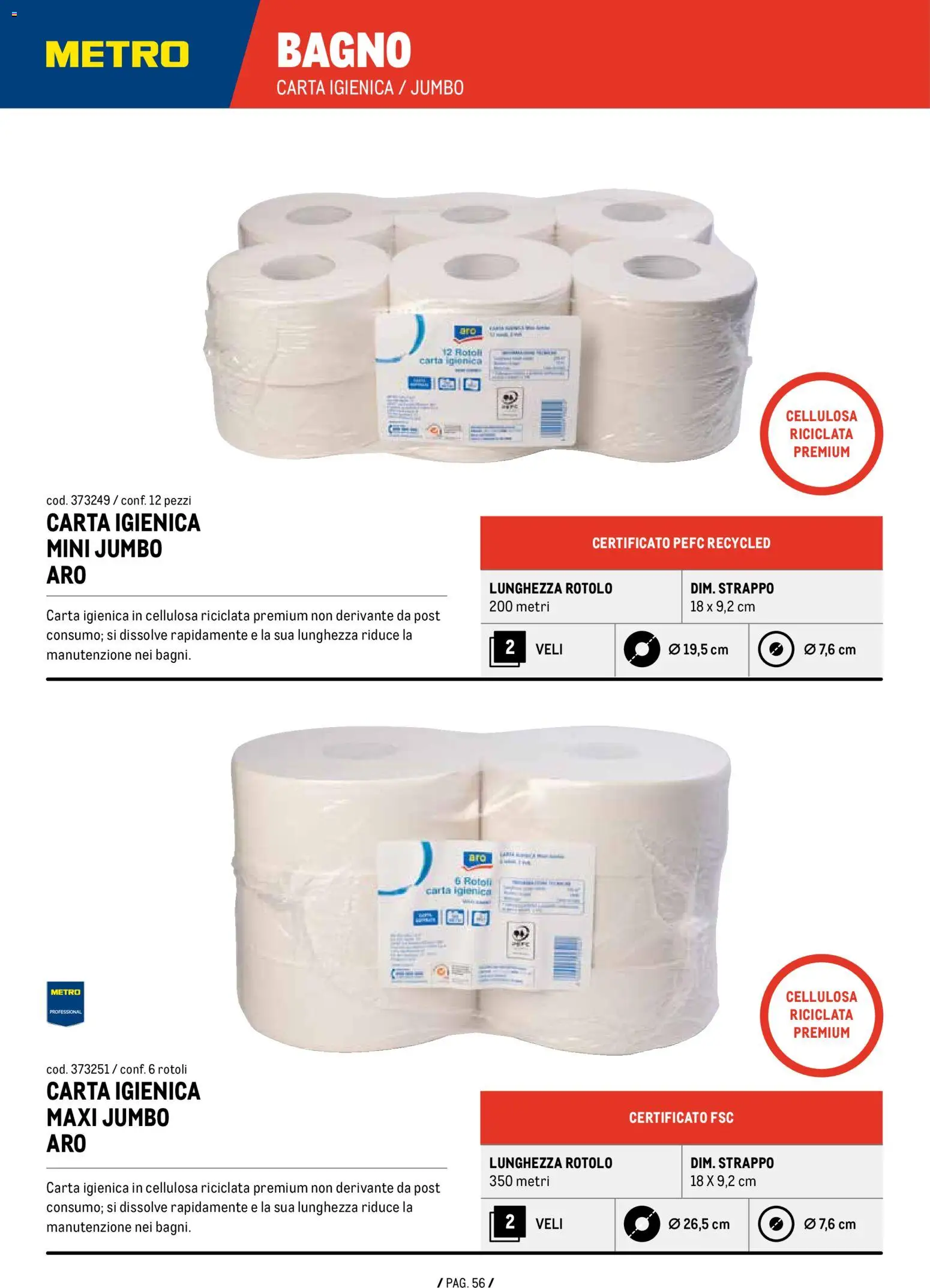 Anteprima dell'opuscolo Volantino Detergenza dal negozio Metro valido da 07/01/2026 - Bagno, Carta igienica