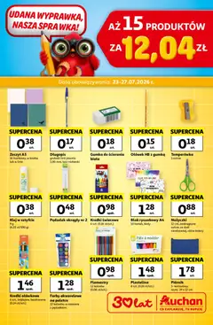 Pogląd gazetki "Auchan gazetka - Wyprawka Hipermarket" ze sklepu Auchan ważnej od 23.07.2026