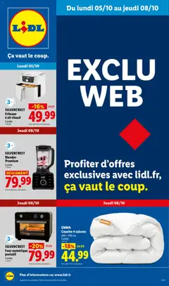 Prévisualisation de LIDL catalogue les bonnes affaires Exclu Web du magasin LIDL formulaire valide 05/10/2026