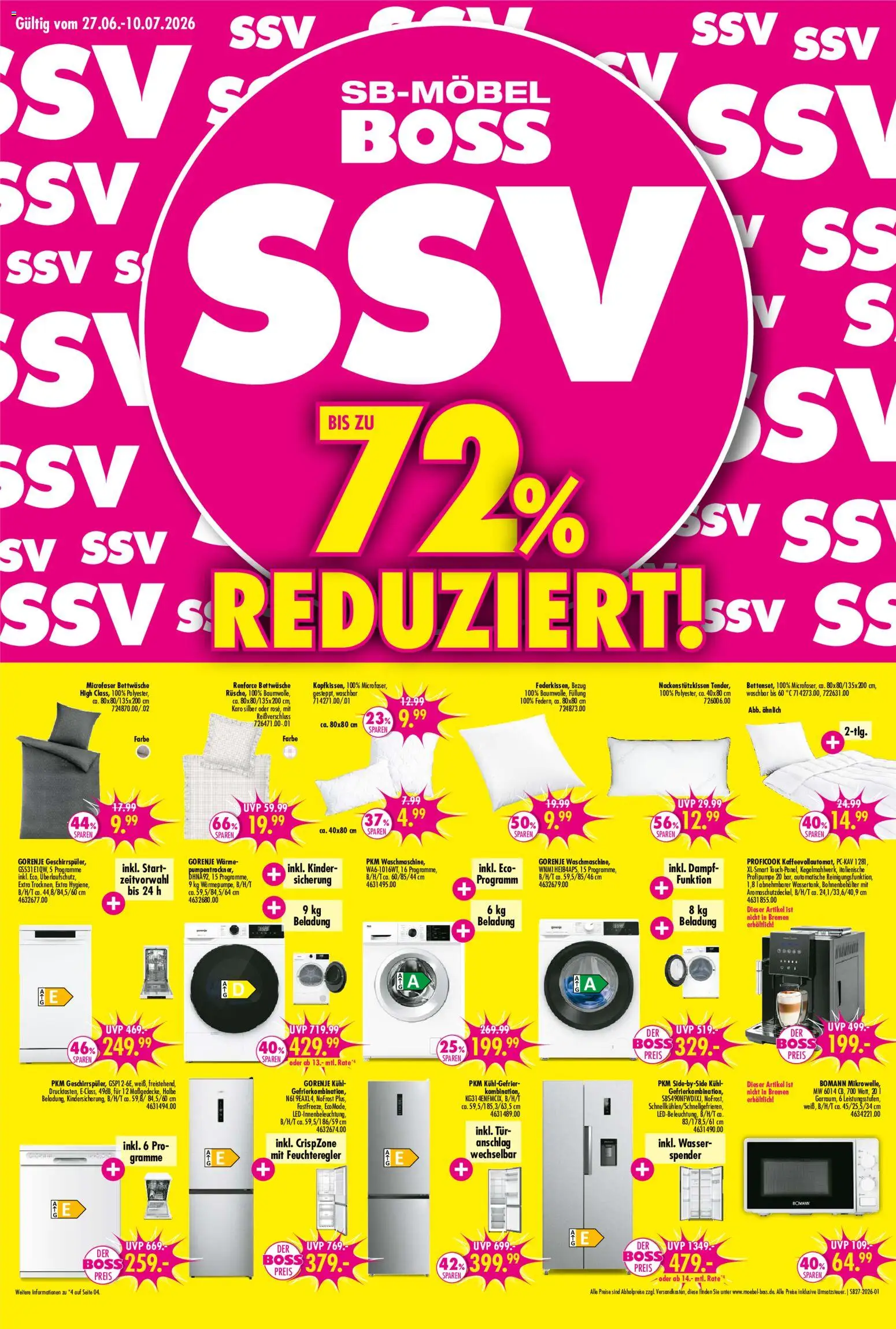 Vorschau von dem Prospekt des Geschäftes SB Möbel Boss, gültig ab dem 27.06.2026