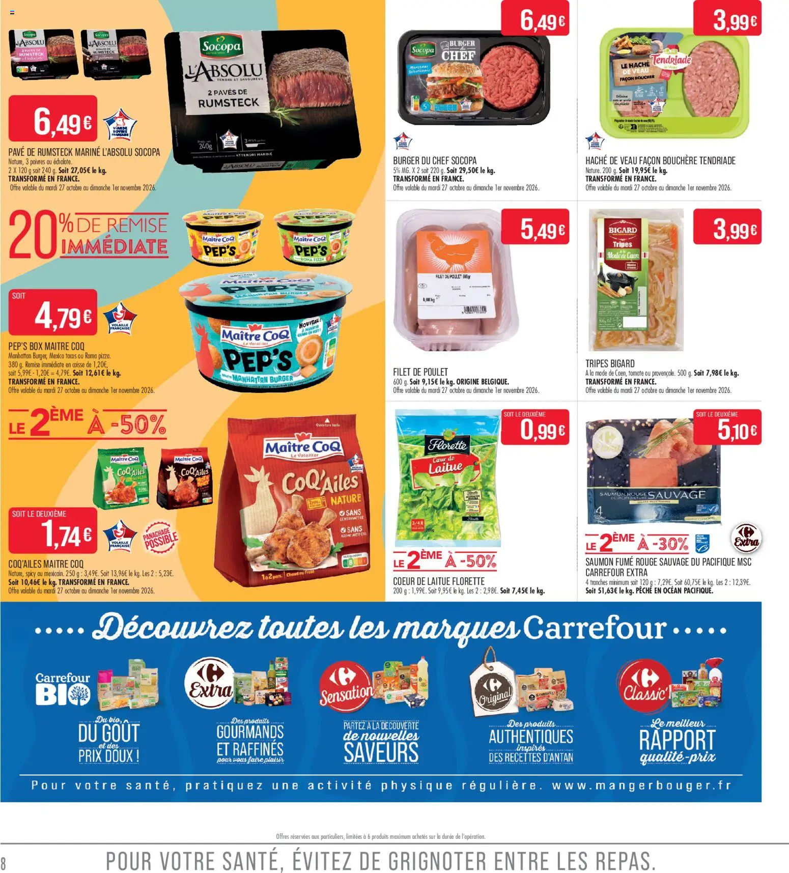 Prévisualisation de Match Supermarché - La match mania du magasin Match Supermarché formulaire valide 27/10/2026 - Pizza, Burger, Pêche, Saumon, Saumon fumé, Coq, Tripes, Rumsteck