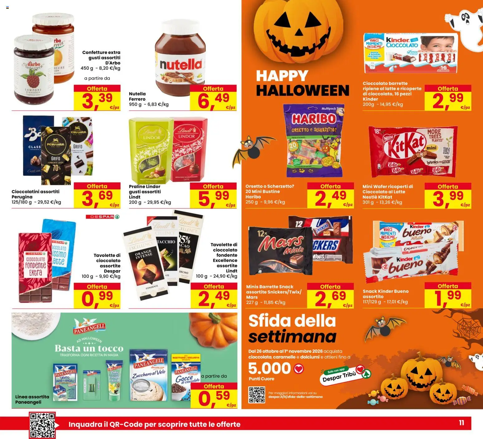Anteprima dell'opuscolo Eurospar volantino Udine dal negozio Eurospar valido da 15/10/2026 - Zucchero, Latte, Nutella, Lindt, Caramelle, Snickers, Lievito, Cioccolatini