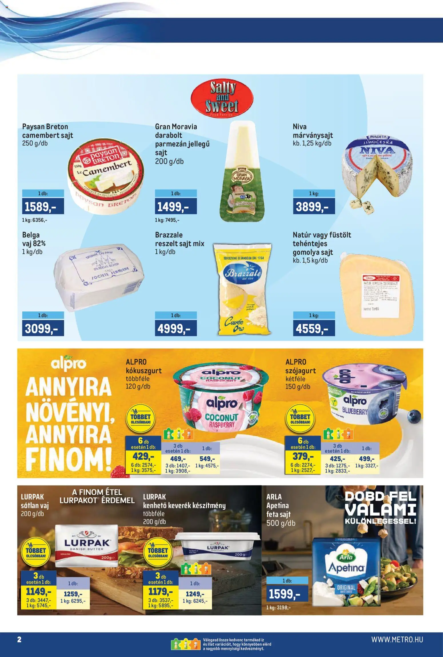 Metro - Metro Márkák katalógus 2026/10 megtekintése, amely érvényes 2026.10.16.-től - Feta sajt, Parmezán, Gomolya sajt, Gomolya, Cuvée, Lurpak, Niva, Reszelt sajt