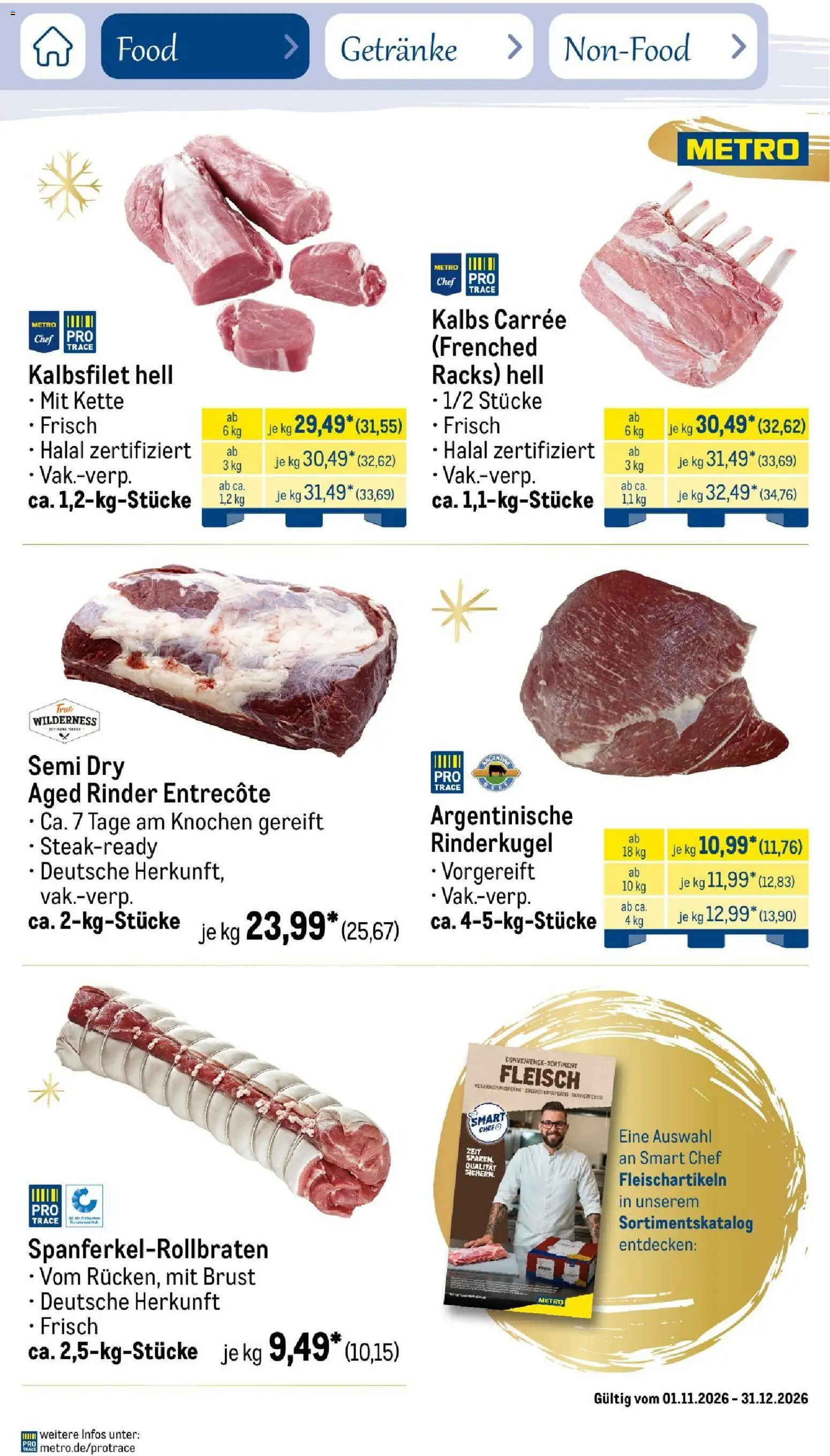 Vorschau von dem Prospekt des Geschäftes Metro, gültig ab dem 01.11.2026 - Entrecote, Fleisch