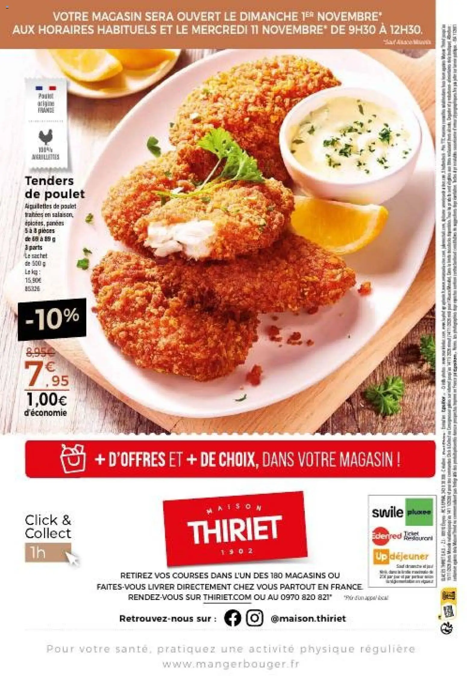 Prévisualisation de Thiriet catalogue du magasin Thiriet formulaire valide 26/10/2026 - Poulet, Tenders de poulet