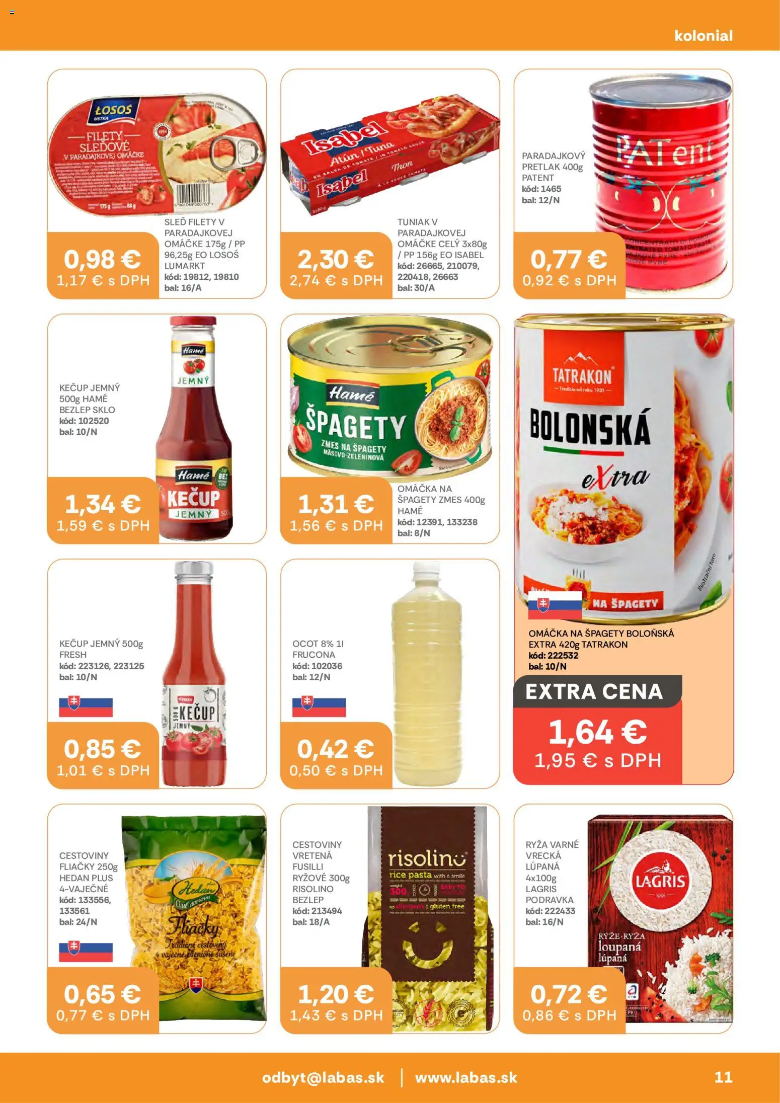 Náhľad Labaš letáku platného od 23.10.2026 - Cestoviny, Losos, Pretlak, Špagety, Fusilli, Ocot, Sleď, Omáčka