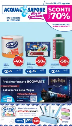 Anteprima dell'opuscolo Acqua e Sapone volantino 11/2026 dal negozio Acqua e Sapone valido da 13/08/2026
