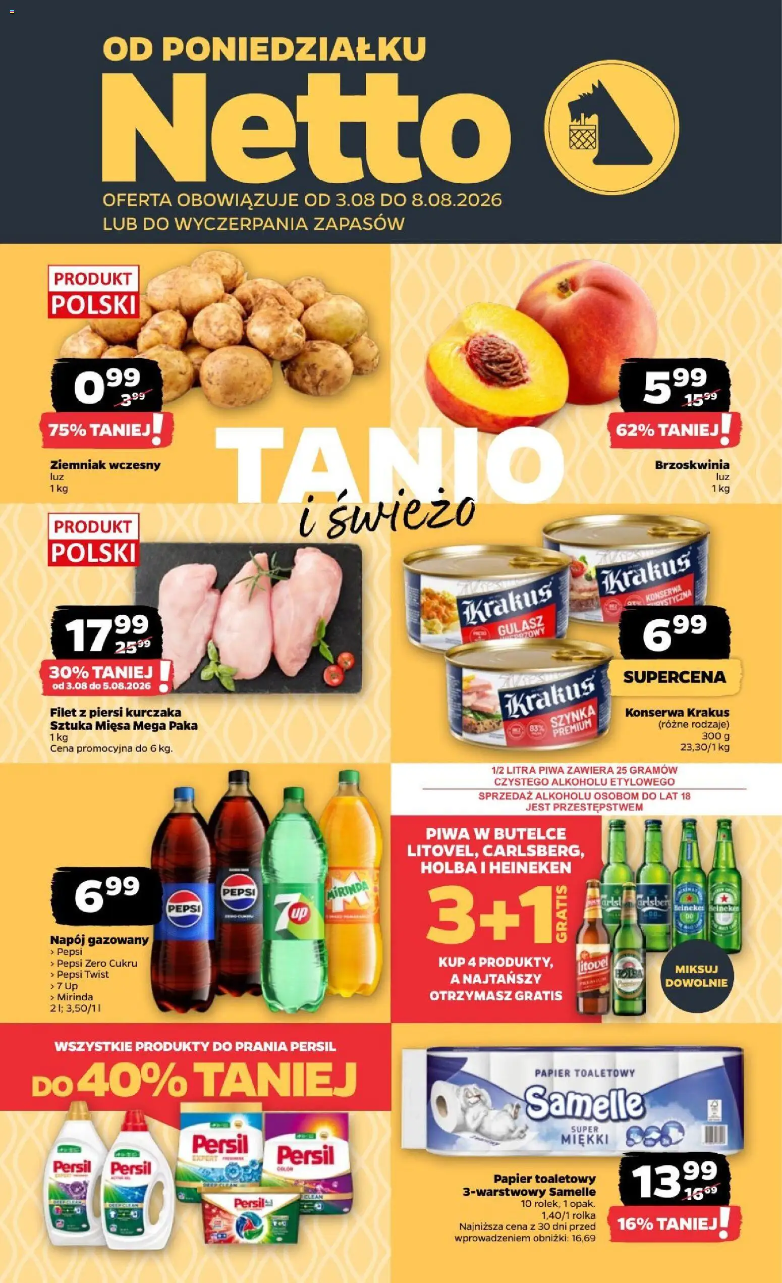 Pogląd gazetki "Netto gazetka od poniedziałku" ze sklepu Netto ważnej od 03.08.2026