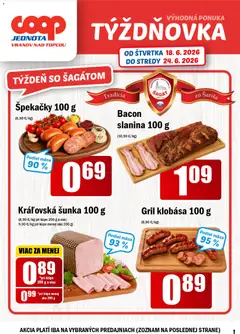 Náhľad COOP Jednota letáku platného od 18.06.2026
