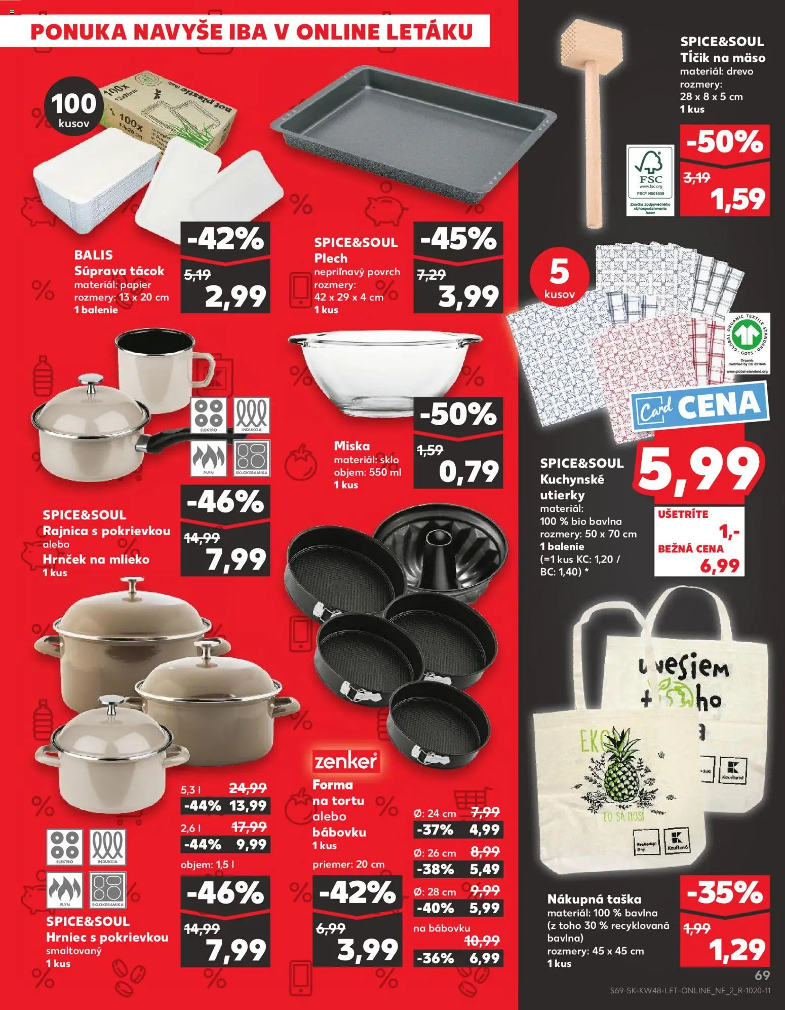 Náhľad Kaufland letáku platného od 27.11.2025 - Mäso, Mlieko, Taška, Kuchynské utierky, Indukcia
