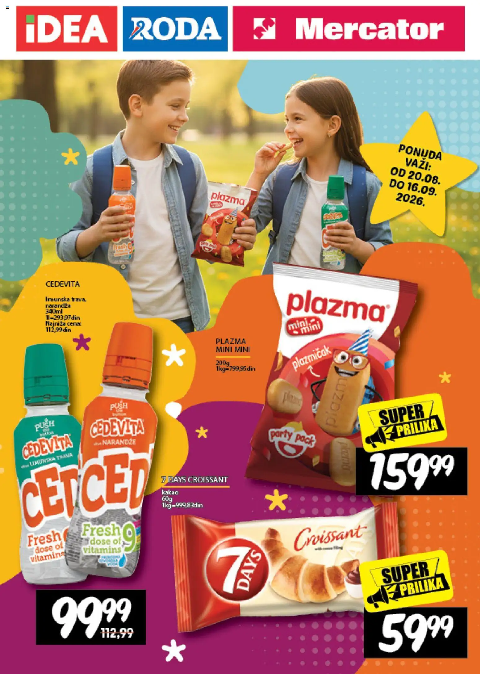 Pregled Roda kataloga - važi od 20.08.2026 - Cedevita, Kakao, Plazma