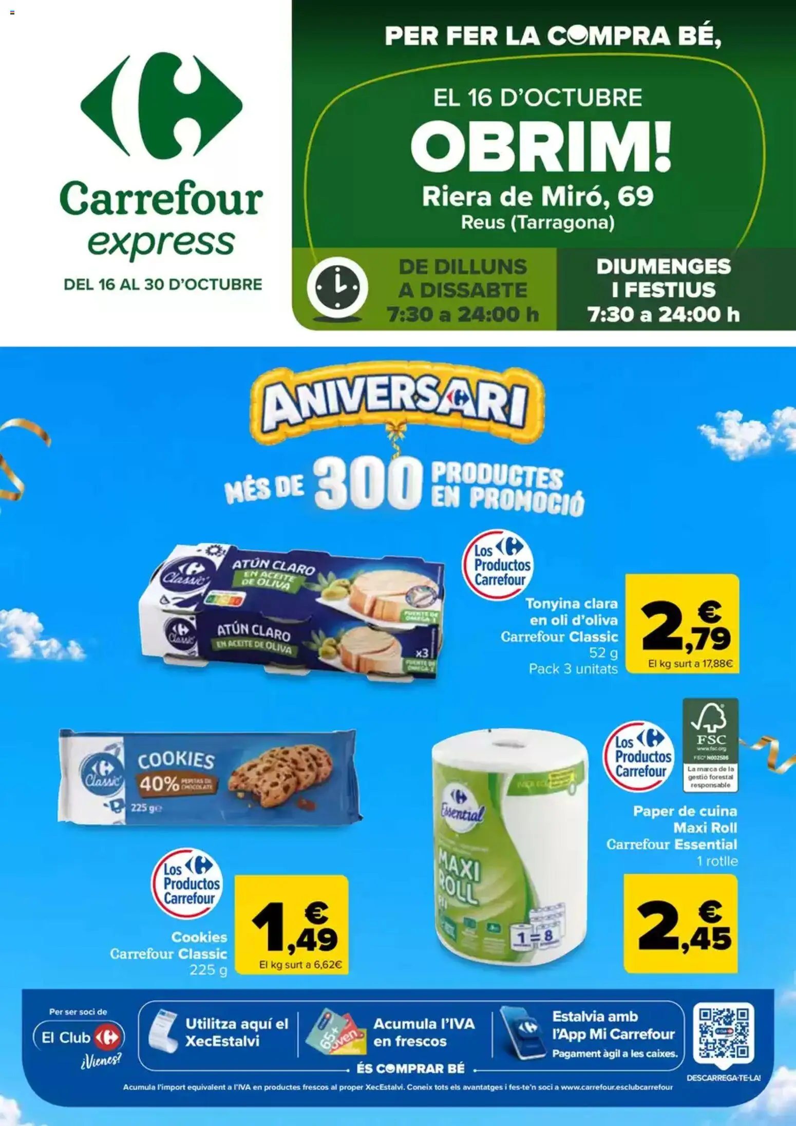 Vista previa del folleto de la tienda Carrefour Express válido desde el 16/10/2026 - Aceite de oliva, Aceite, Atún, Atún claro