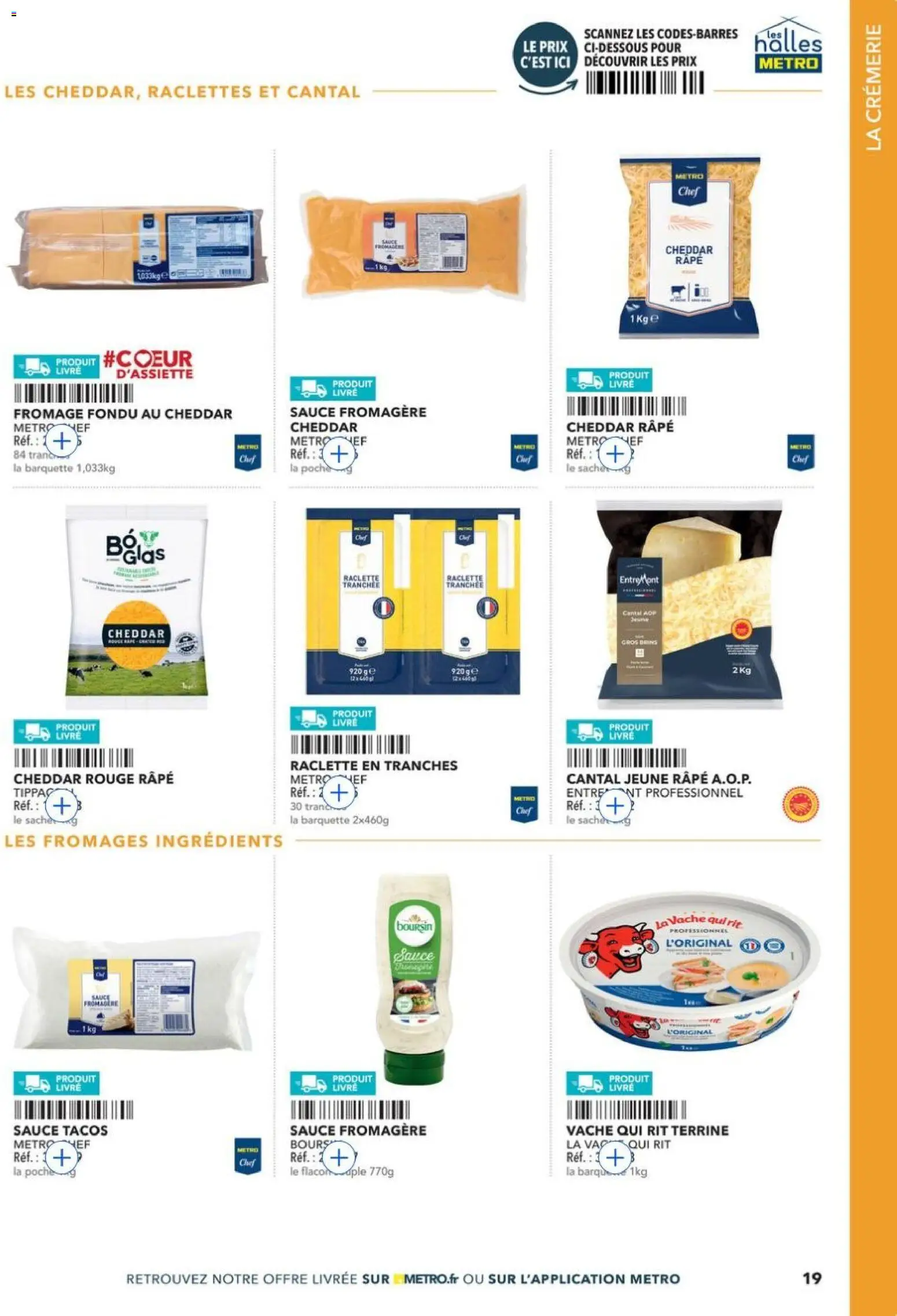 Prévisualisation de METRO - Guide Italie du magasin METRO formulaire valide 28/05/2026 - Raclette, Fromage, Cantal, Sauce fromagère, Boursin, Ingrédients, Râpe, Cheddar râpé