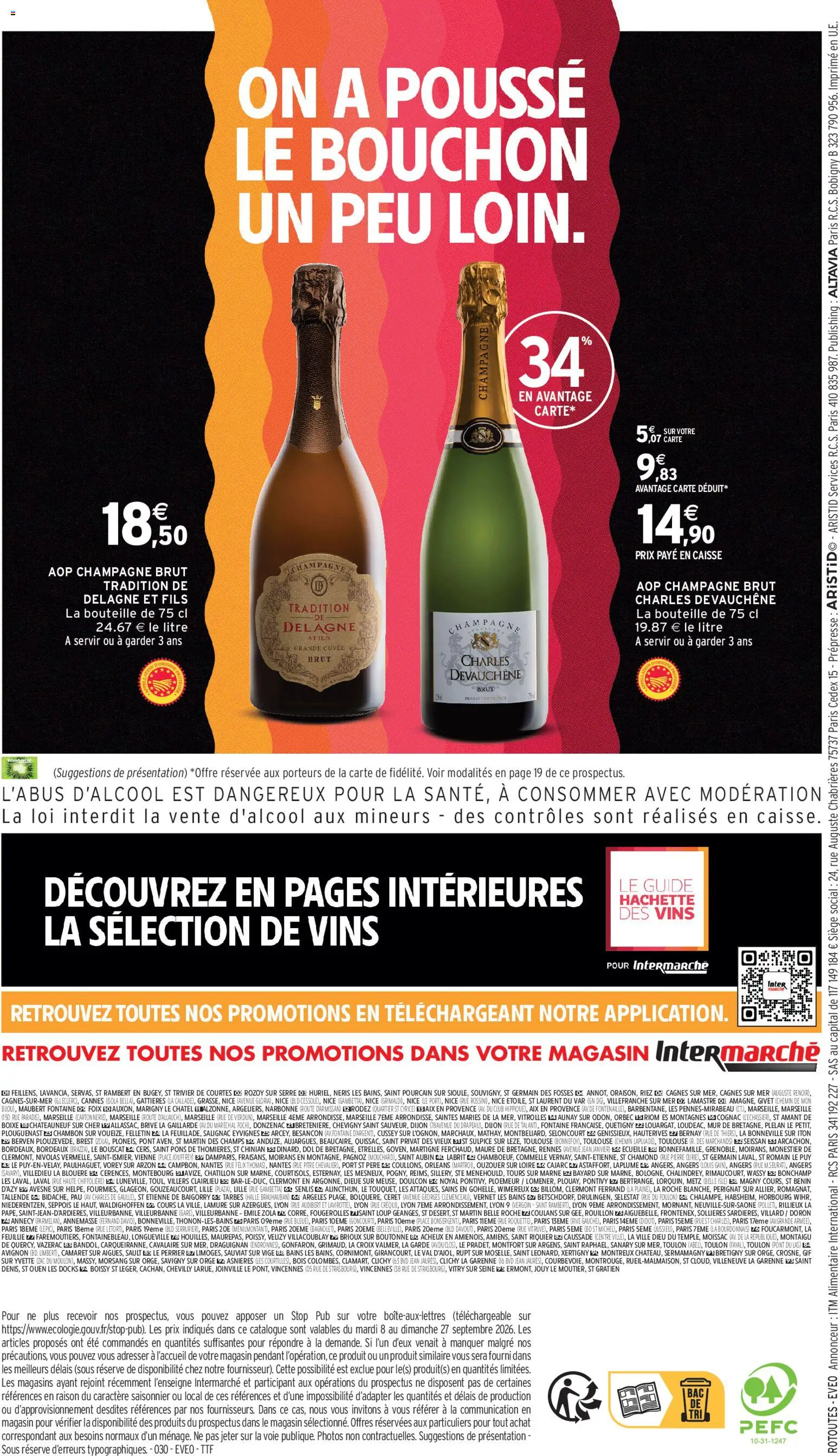 Prévisualisation de Intermarché - Foire aux vins du magasin Intermarché formulaire valide 08/09/2026 - Champagne, Cognac, Jean, Bouteille, Champagne brut, Brut champagne