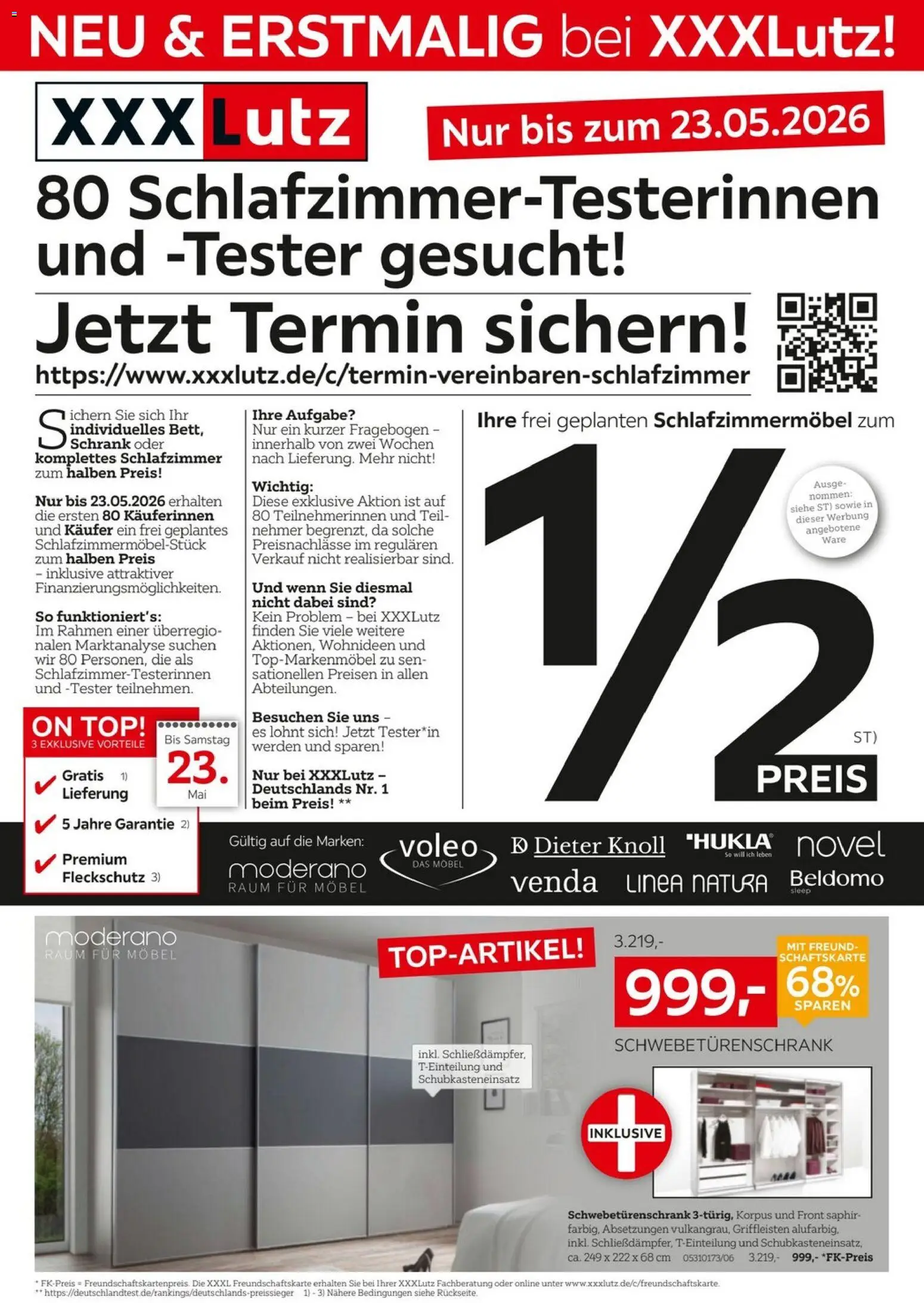 Vorschau von dem Prospekt des Geschäftes XXXLutz, gültig ab dem 09.05.2026 - Schrank, Top, Schwebetürenschrank