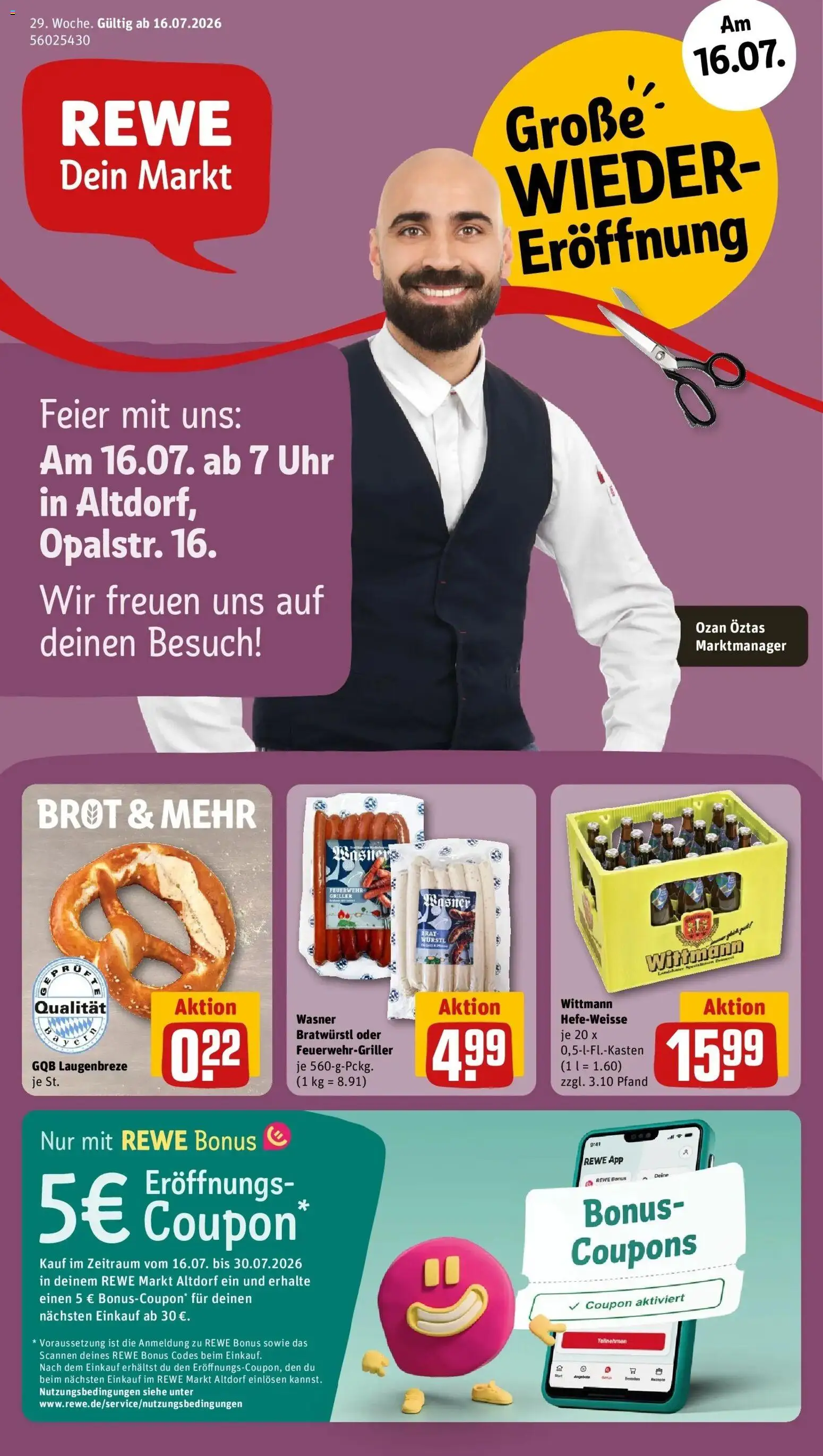 Vorschau von dem Prospekt des Geschäftes Rewe, gültig ab dem 13.07.2026