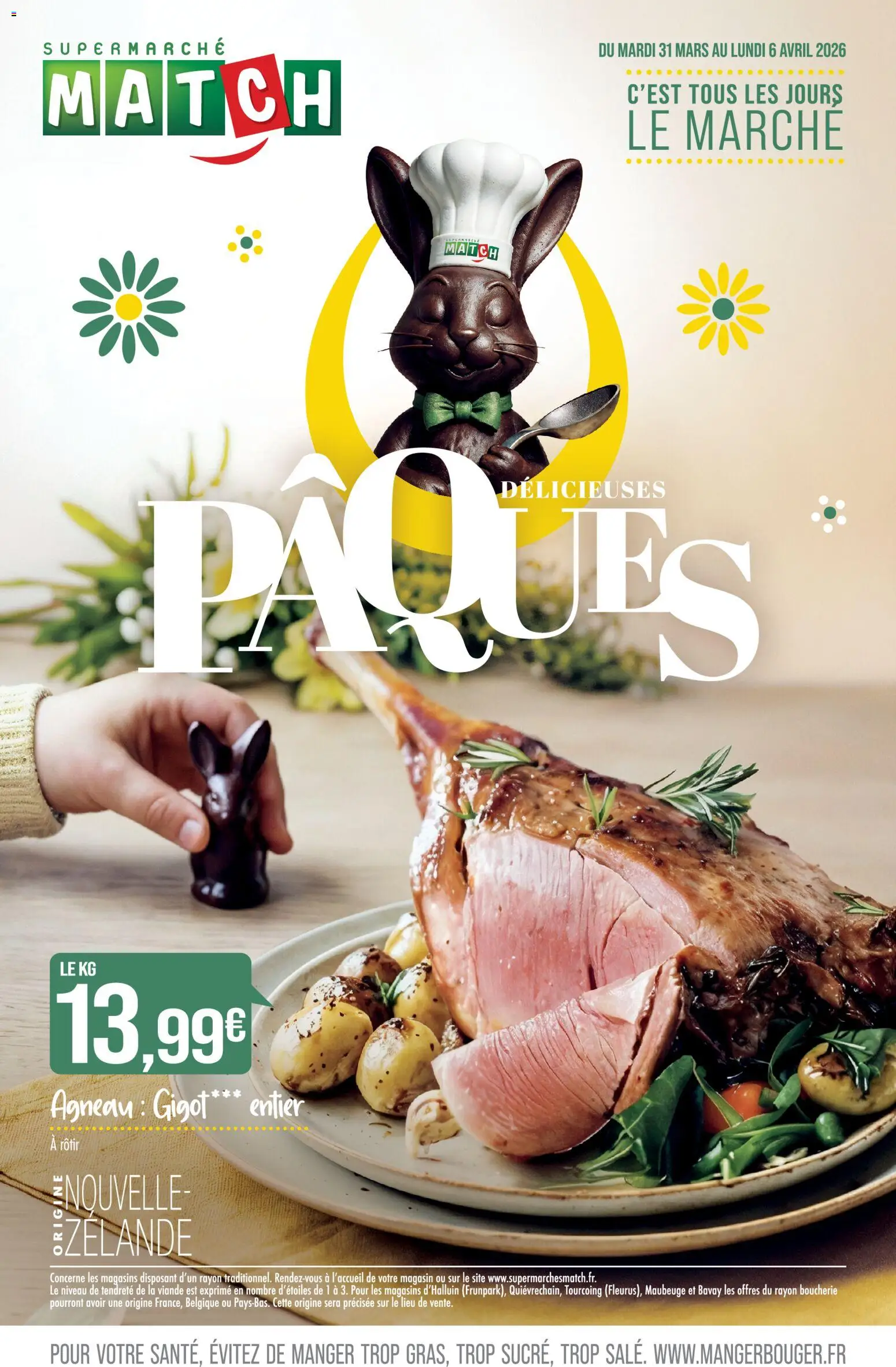 Prévisualisation de Match Supermarché - Délicieuses pâques | Meaux du magasin Match Supermarché formulaire valide 31/03/2026 - Agneau, Viande, Agneau gigot