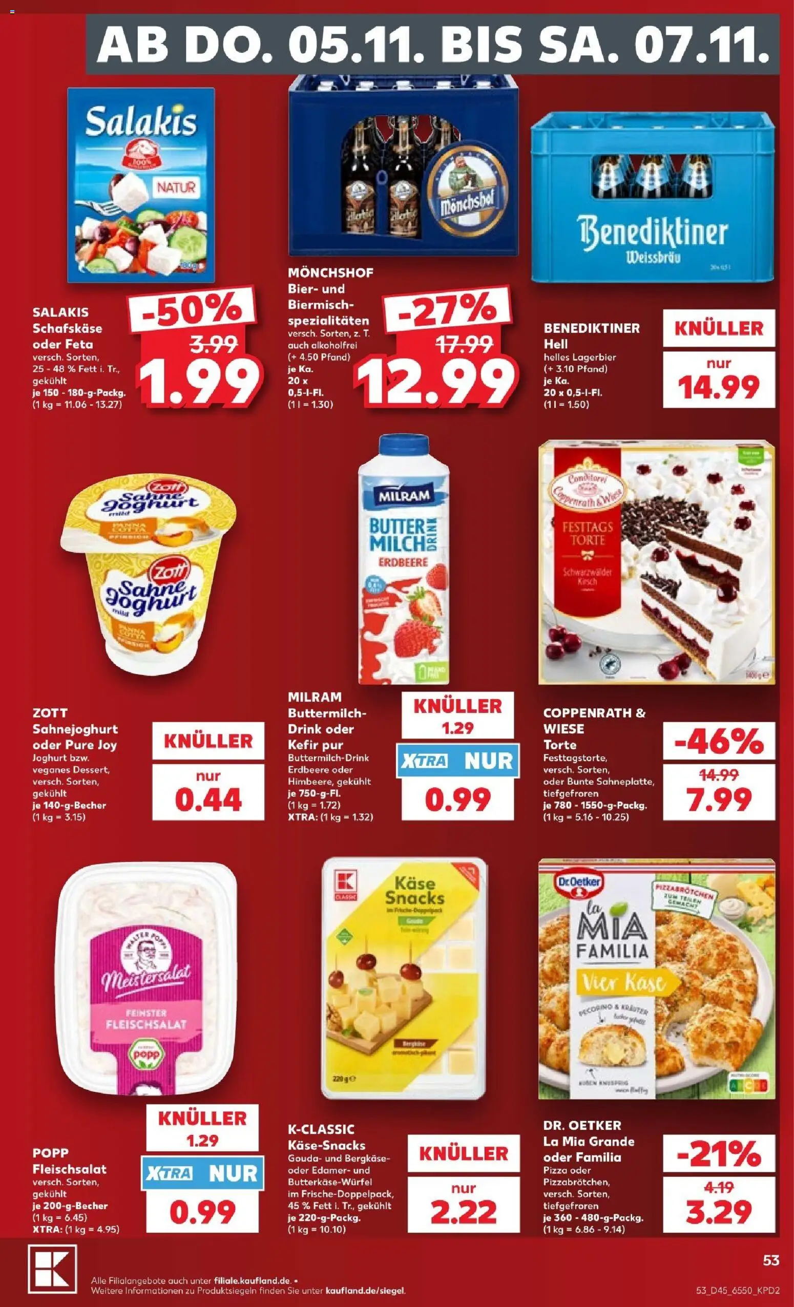 Vorschau von dem Prospekt des Geschäftes Kaufland, gültig ab dem 02.11.2026 - Butter, Käse, Joghurt, Buttermilch, Gouda, Monchshof, Spezialitäten, Schafskase