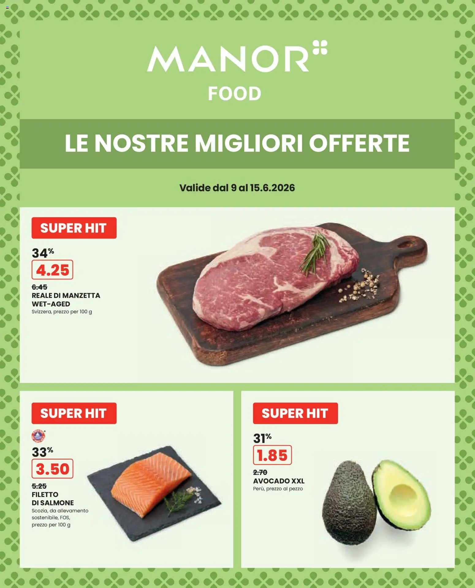 Vorschau des Merkblatts Manor aktionen IT vom Shop Manor gültig von 09.06.2026 bis 15.06.2026 - Avocado