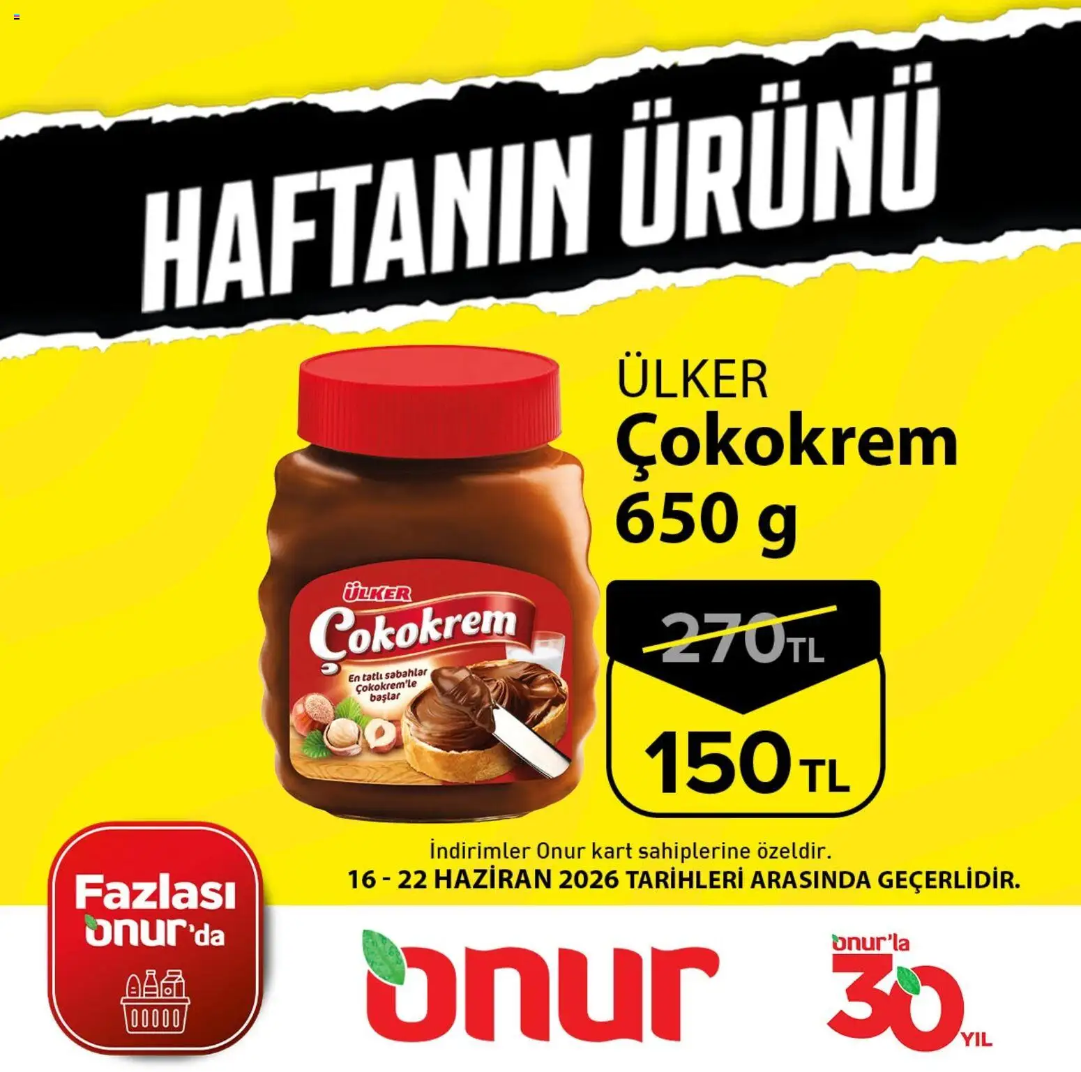 Onur Market Onur Market - Haftanın Ürünü 16.06.2026 - Broşürünün önizlemesi