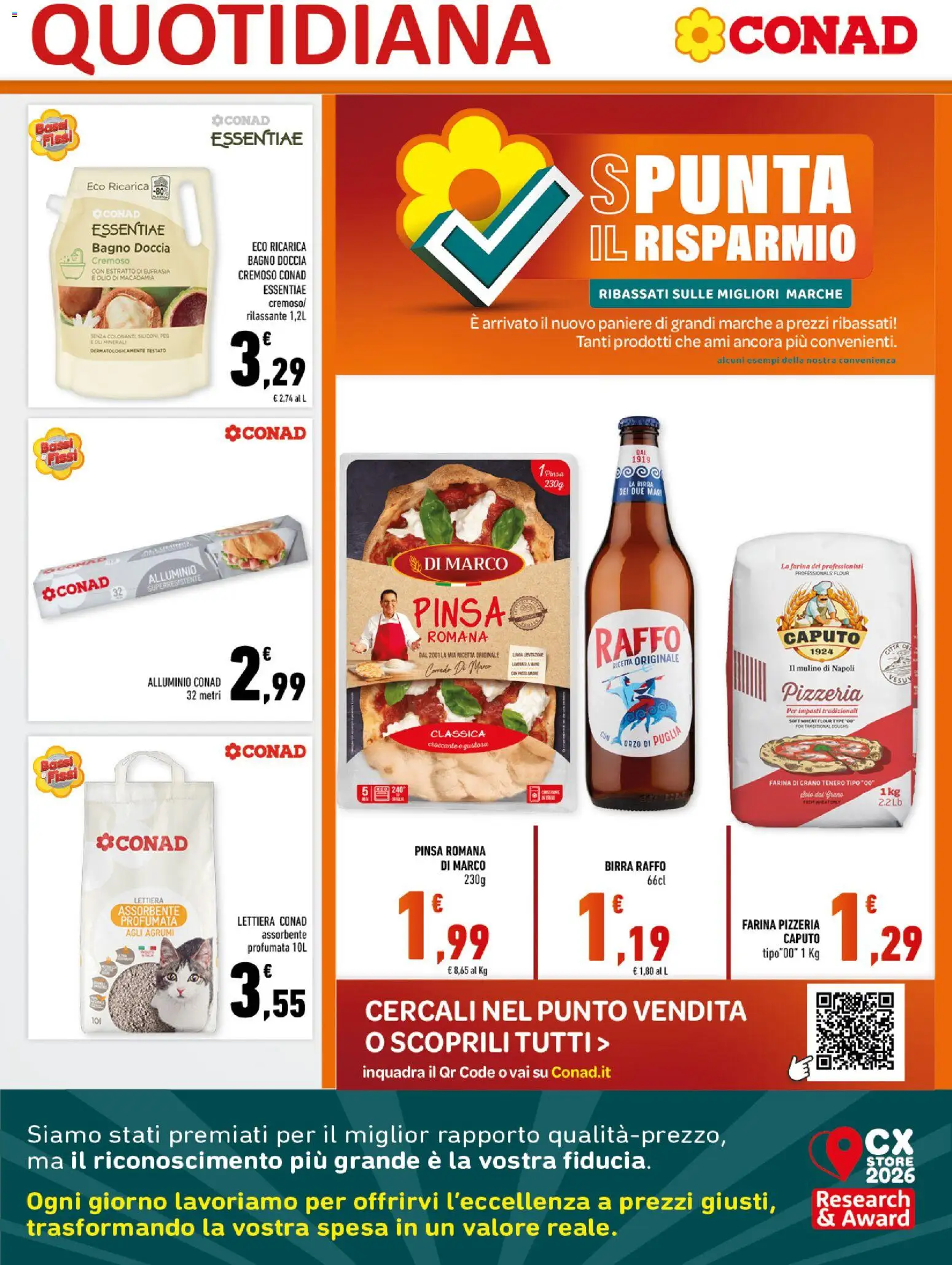 Anteprima dell'opuscolo Conad volantino Margherita Sicilia dal negozio Conad valido da 26/08/2026 - Pizza, Birra, Bagno, Doccia, Farina, Alluminio, Birra Raffo, Agrumi