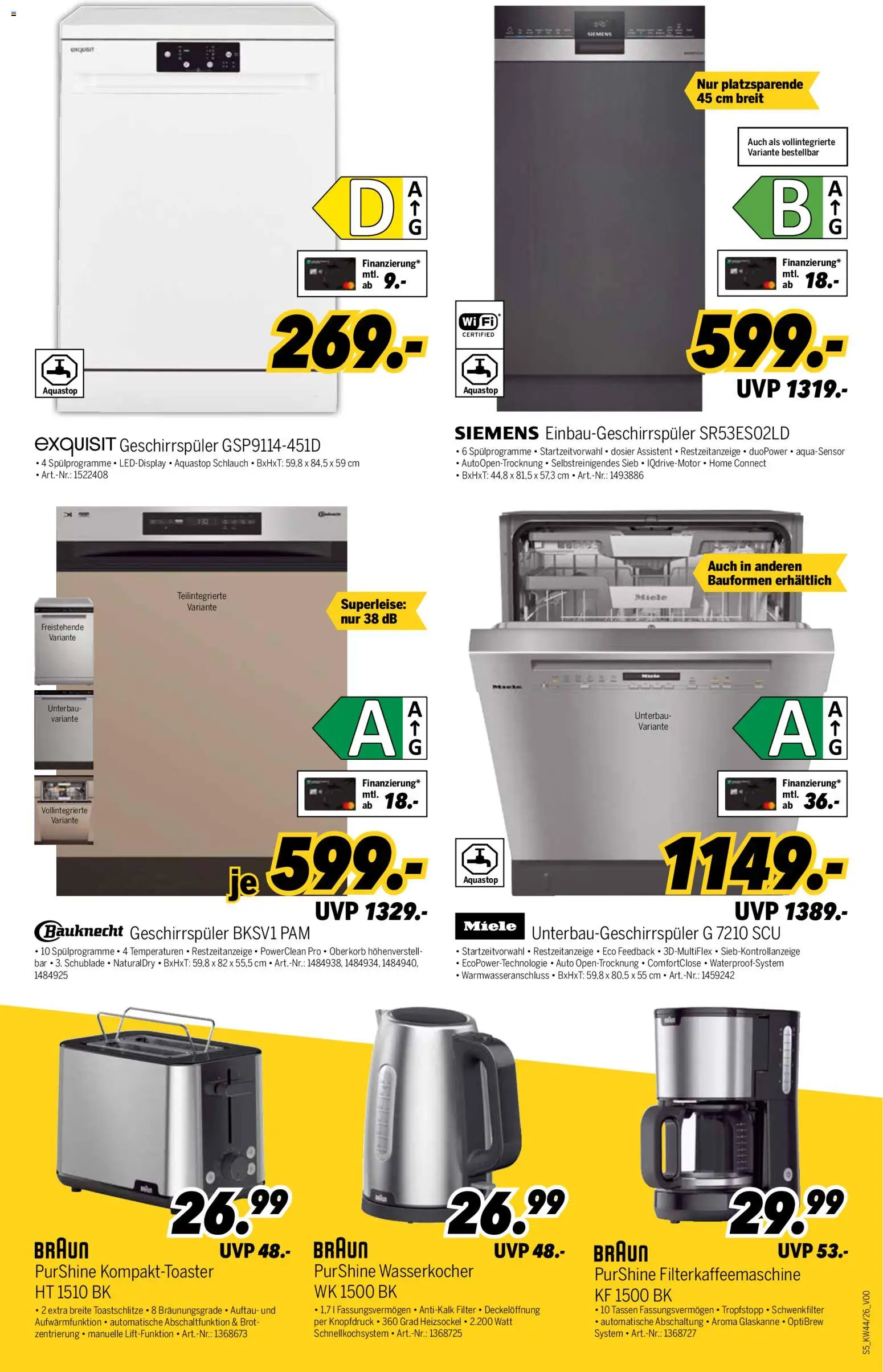 Vorschau von dem Prospekt des Geschäftes Medimax, gültig ab dem 24.10.2026 - Siemens, Miele, Geschirrspüler, Wasserkocher, Brot, Filterkaffeemaschine