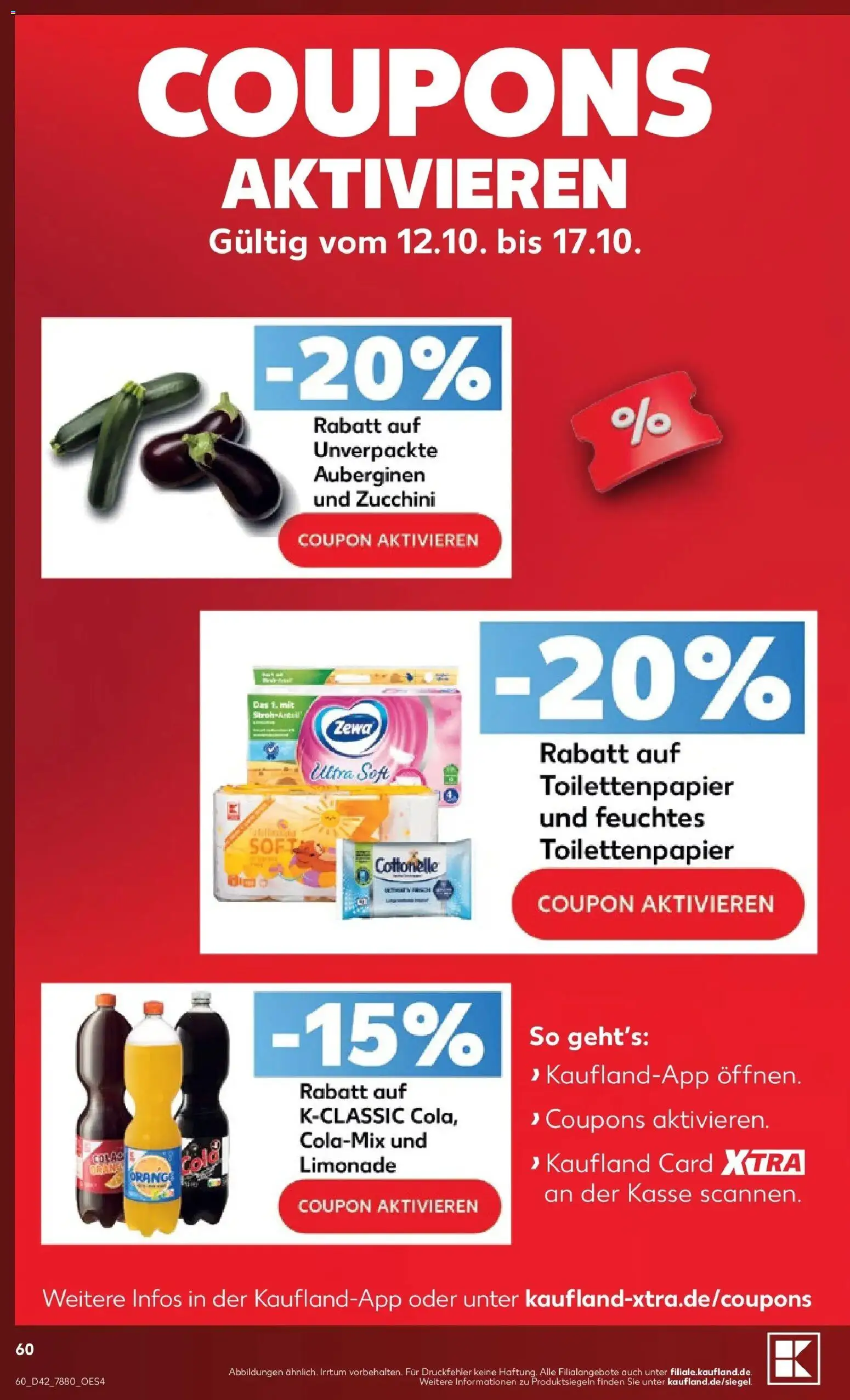 Vorschau von dem Prospekt des Geschäftes Kaufland, gültig ab dem 12.10.2026 - Zucchini, Toilettenpapier, Limonade, Zewa