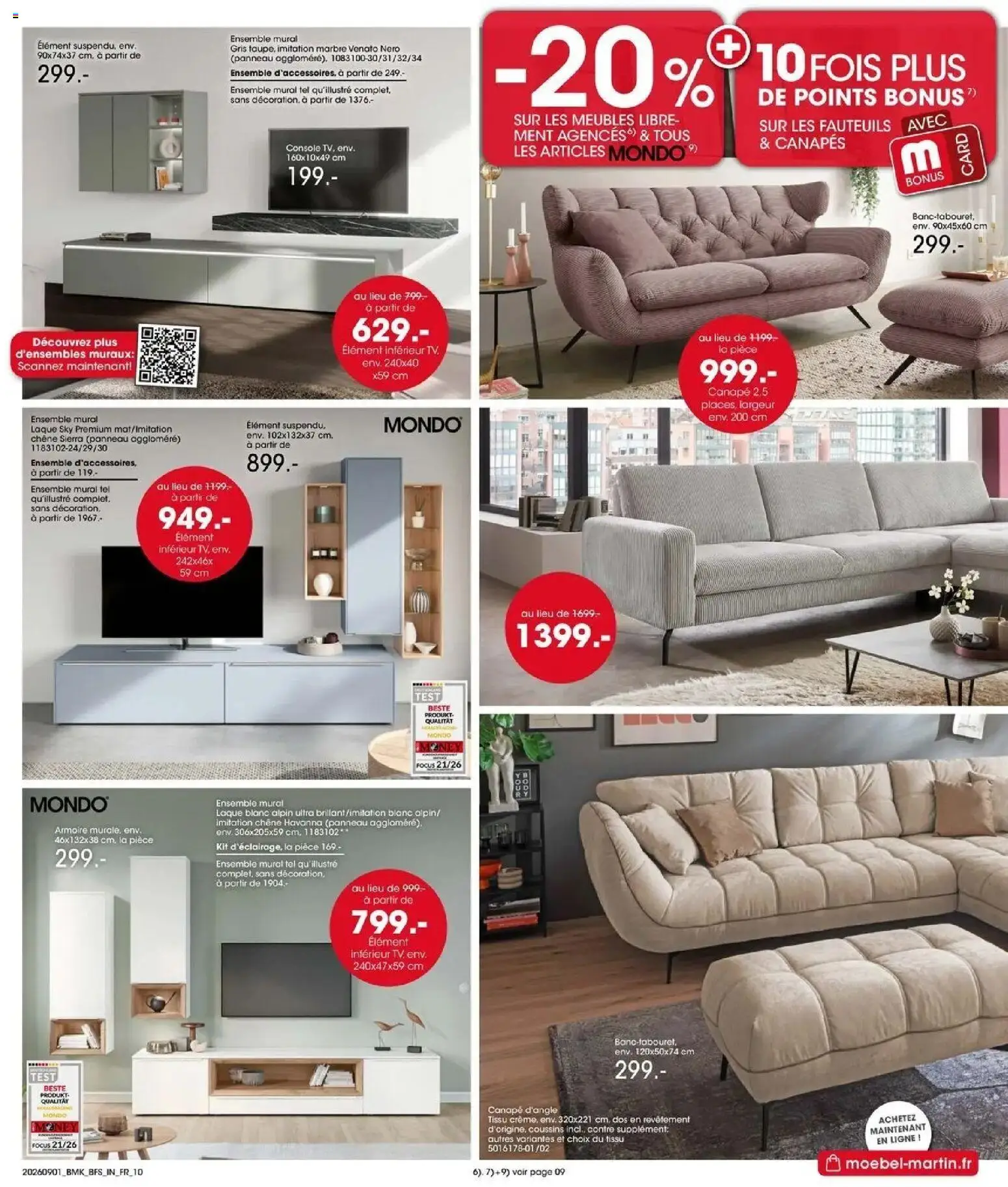 Prévisualisation de Möbel Martin: Offres hebdomadaires du magasin Möbel Martin formulaire valide 01/09/2026 - Canapé, Canapés, Armoire, Laque, Canapé d’angle