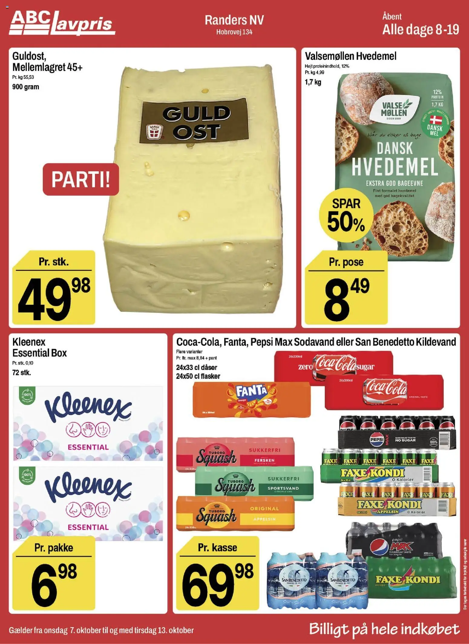 Eksempel på tilbudsavis Abc Lavpris - Tilbudsavis fra butik Abc Lavpris gyldig fra 07/10/2026 - Faxe Kondi, Coca Cola, Sodavand, Cola, Pepsi Max, Pepsi, Fanta, Kildevand