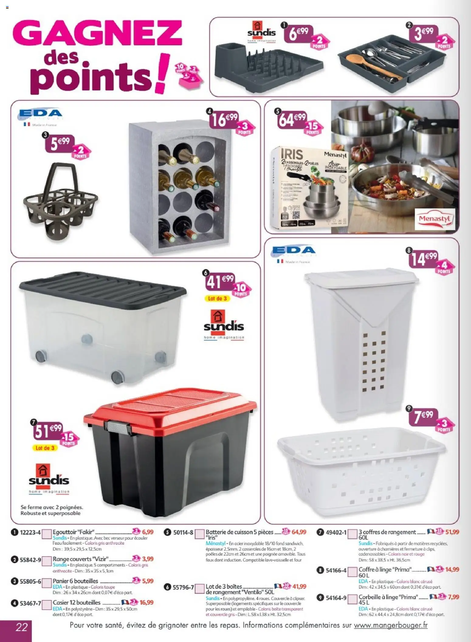 Prévisualisation de Maximo catalogue epicerie du magasin Maximo formulaire valide 24/08/2026 - Four, Batterie, Corbeille, Casseroles, Panier, Couverts, Couvercle, Corbeille à linge