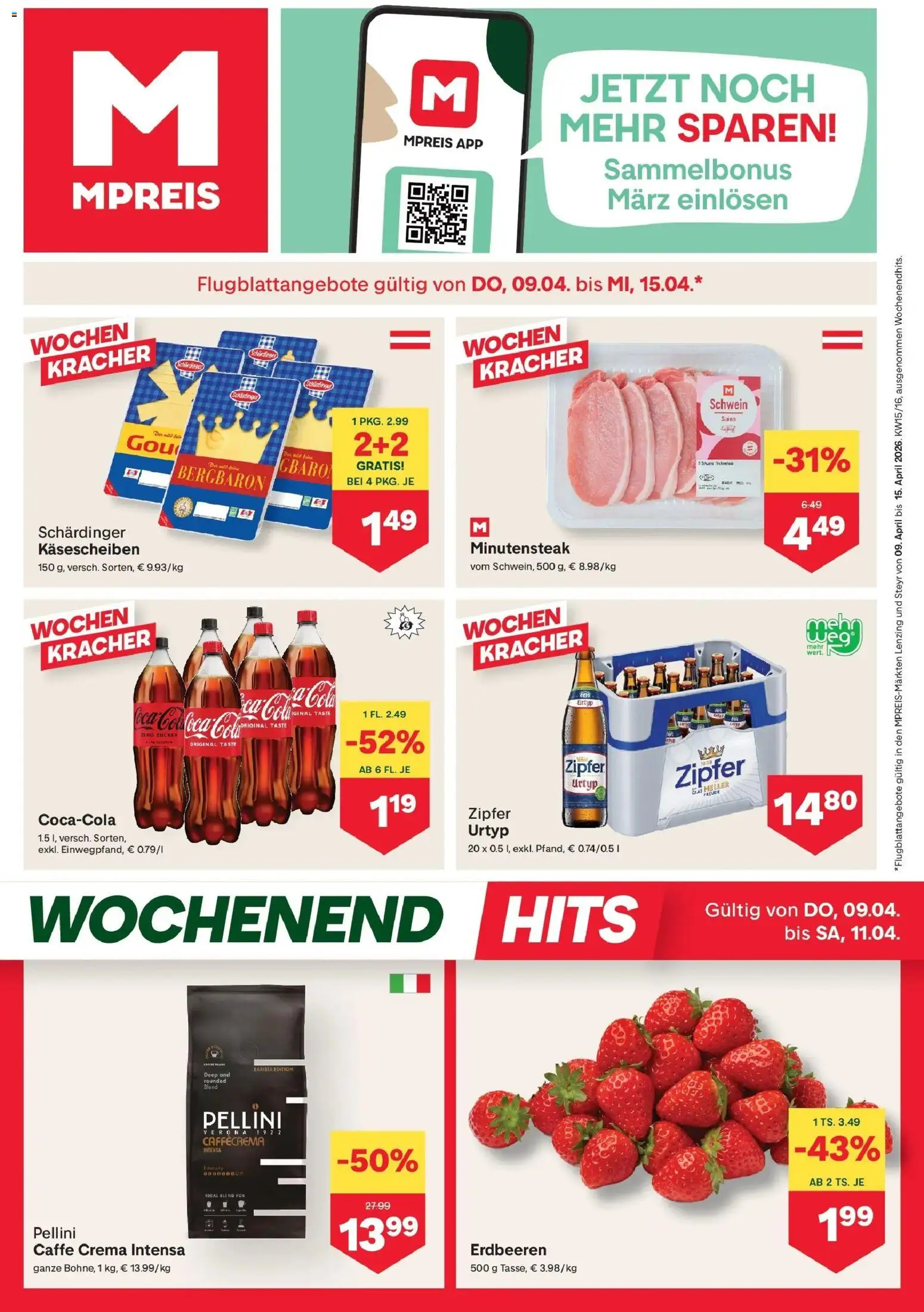 Vorschau der Angebote: MPREIS MPREIS Steyr gültig ab 09.04.2026 - Erdbeeren, Zucker