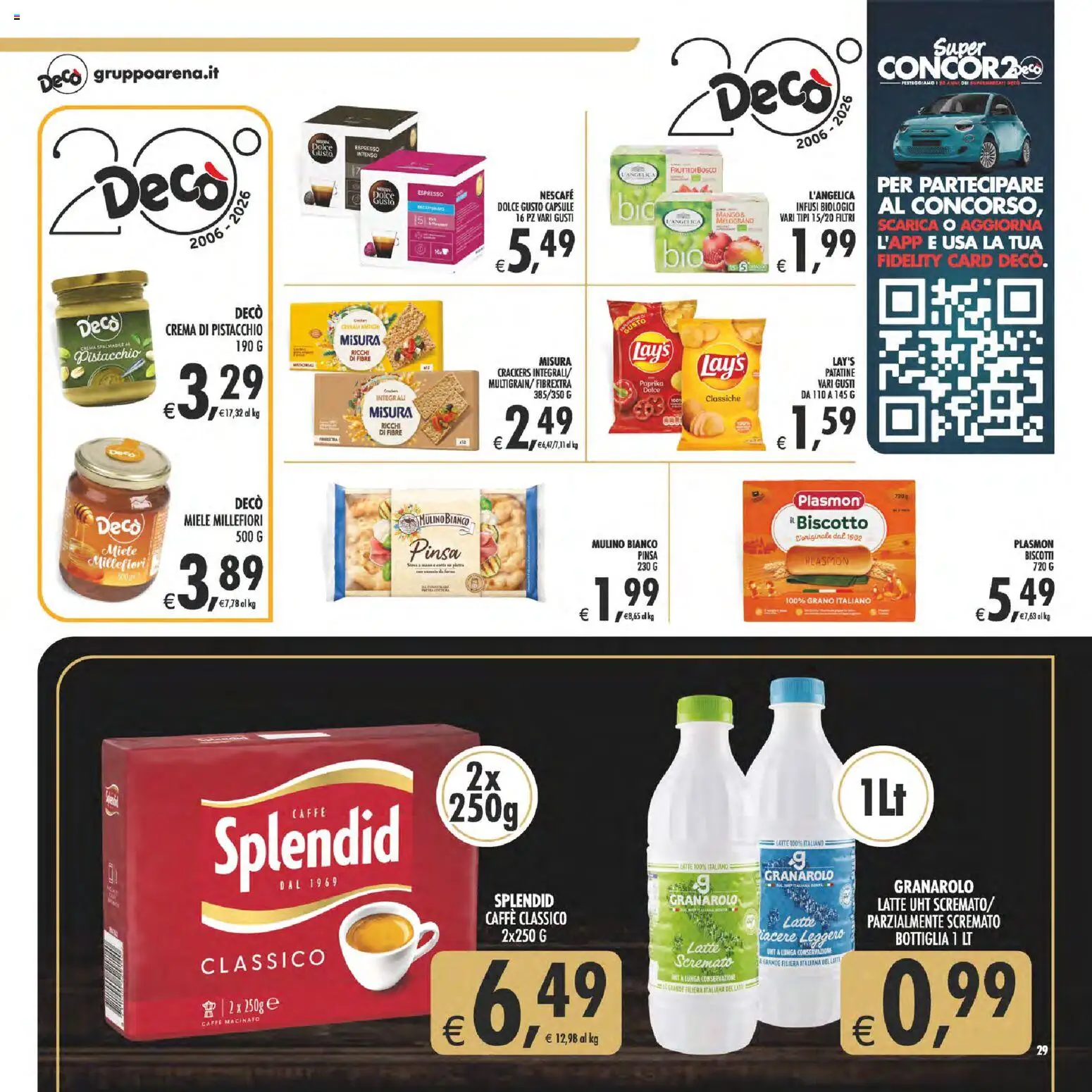 Anteprima dell'opuscolo Decò volantino Gourmet Sicilia dal negozio Decò valido da 23/10/2026 - Crema, Melograno, Crackers, Pistacchio, Patatine, Bottiglia, Nescafé, Macinato