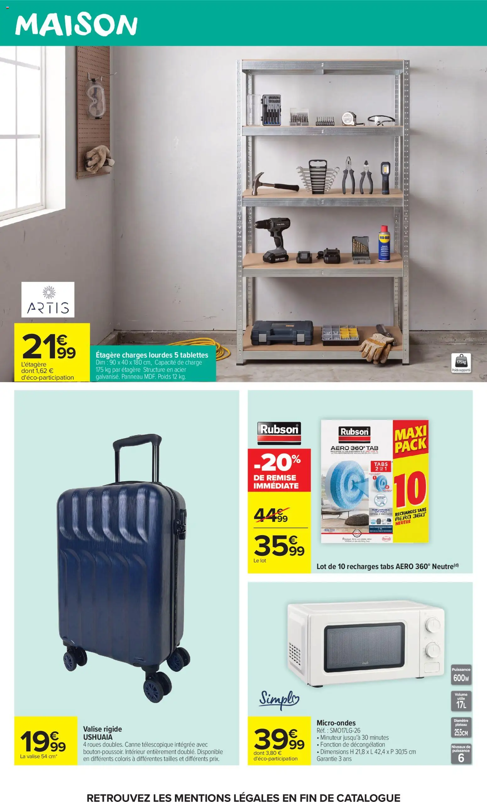 Prévisualisation de Carrefour Market catalogue du magasin Carrefour Market formulaire valide 27/10/2026 - Valise, Plateau, Poids, Étagère, Valise rigide