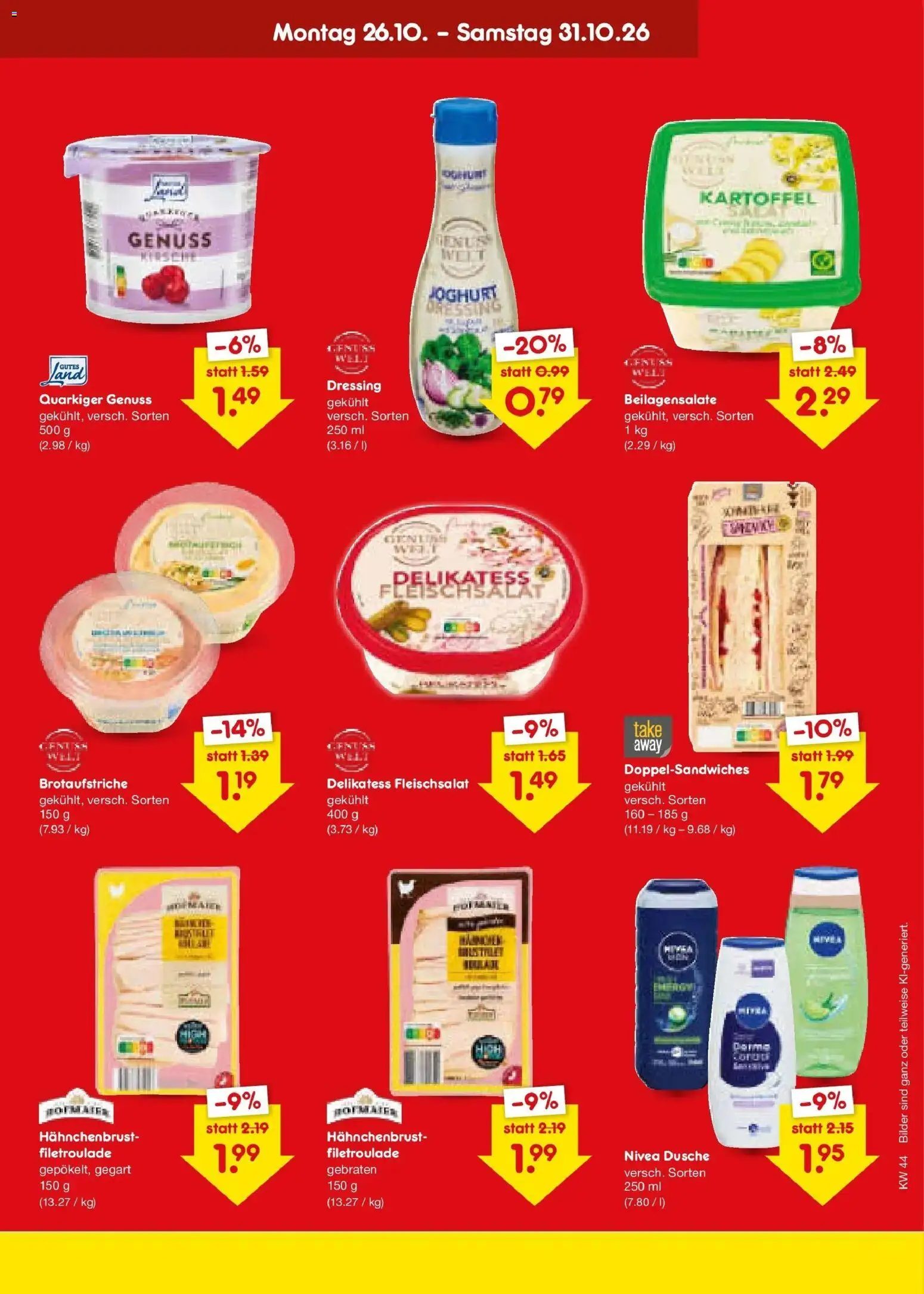 Vorschau von dem Prospekt des Geschäftes Netto Marken-Discount, gültig ab dem 28.10.2026 - Bilder, Joghurt, Dusche, Dressing, Hahnchenbrust