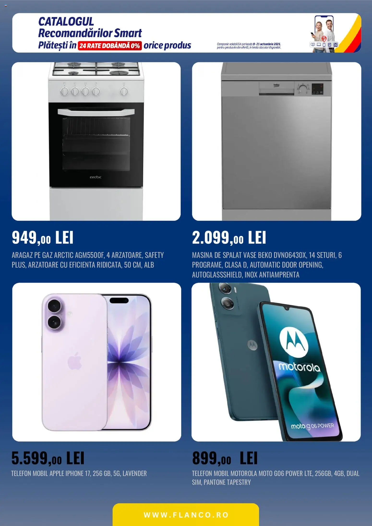 Previzualizarea de cataloage: Flanco Flanco Catalog valabil de la 08.10.2026 - Telefon, Mașină De Spălat, Apple, Mașină De Spălat Vase, Aragaz, Power, Vase