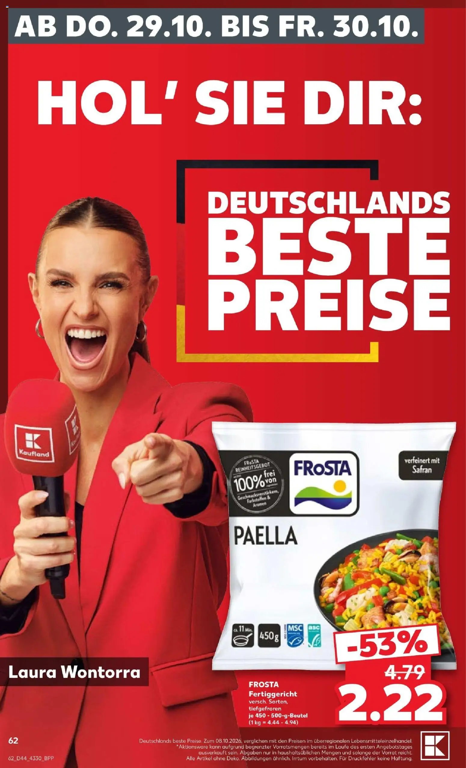 Vorschau von dem Prospekt des Geschäftes Kaufland, gültig ab dem 26.10.2026 - Frosta