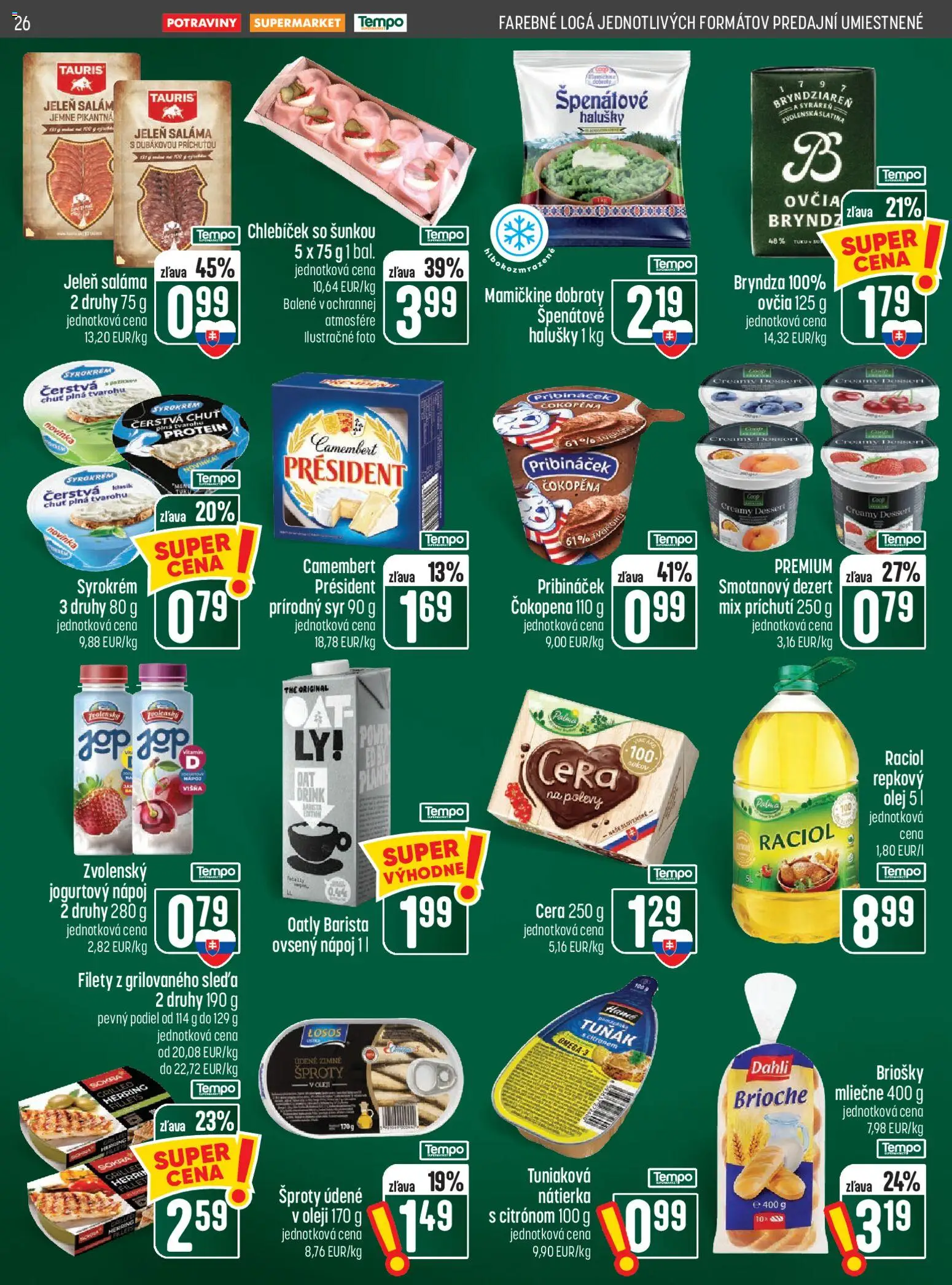Náhľad COOP Jednota letáku platného od 01.10.2026 - Protein, Syr, Olej, Bryndza, Dezert, Camembert, Nátierka, Saláma
