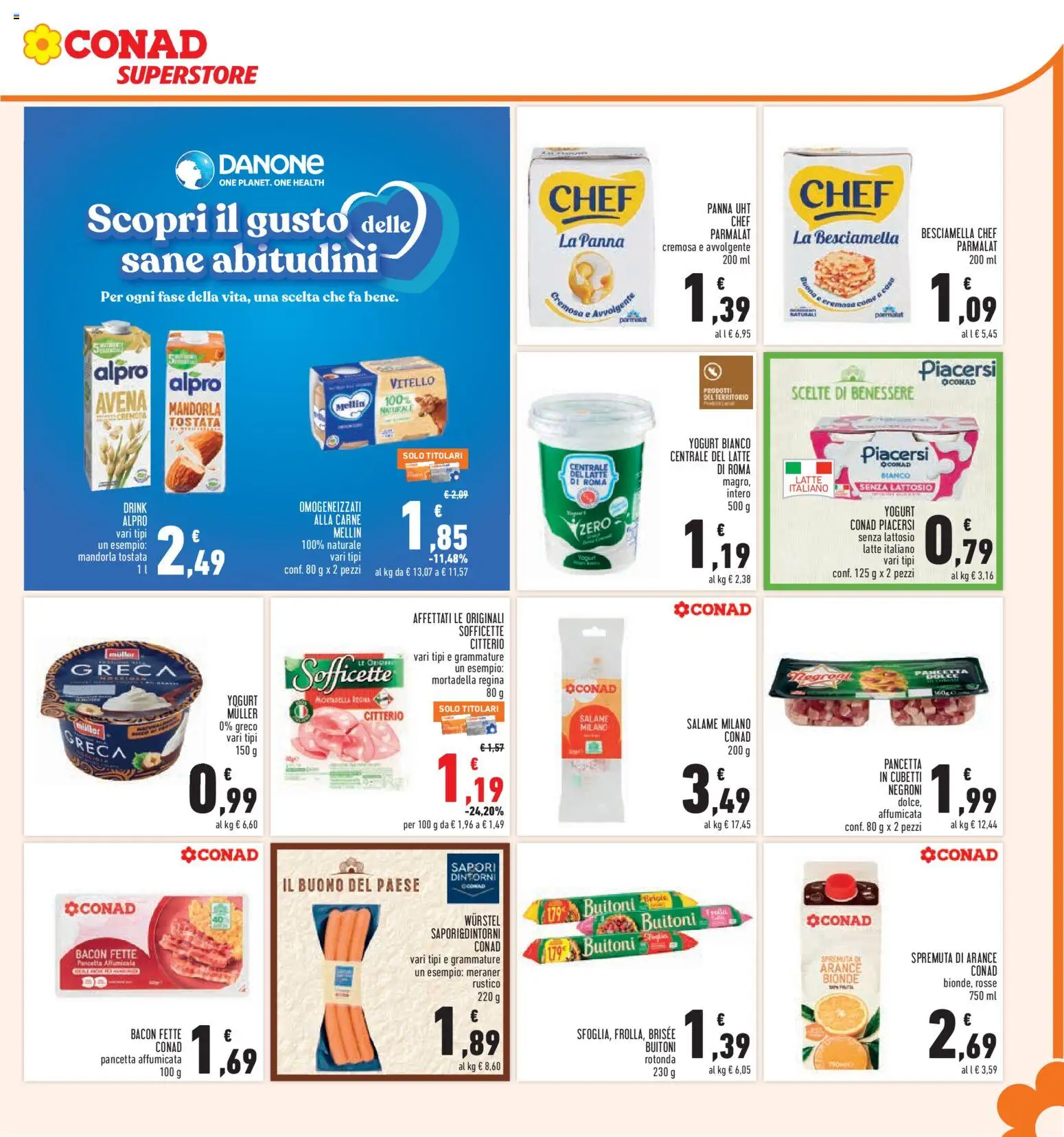 Anteprima dell'opuscolo Conad volantino Superstore Lazio dal negozio Conad valido da 05/11/2026 - Besciamella, Carne, Mortadella, Pancetta, Vitello, Bacon, Panna, Mandorla
