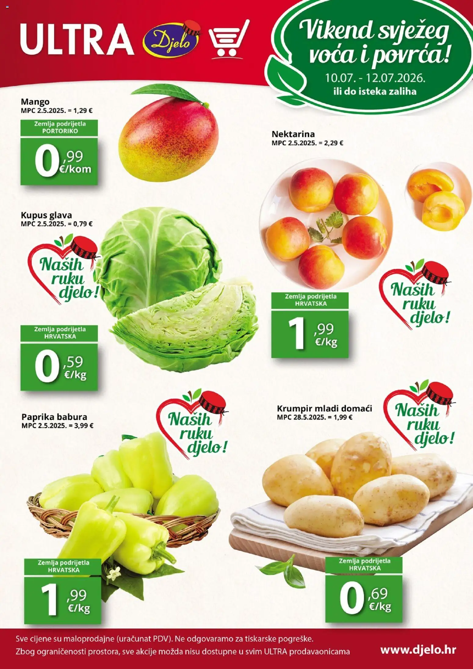 Pregled letka Djelo Katalog trgovine Djelo vrijedi od 10.07.2026
