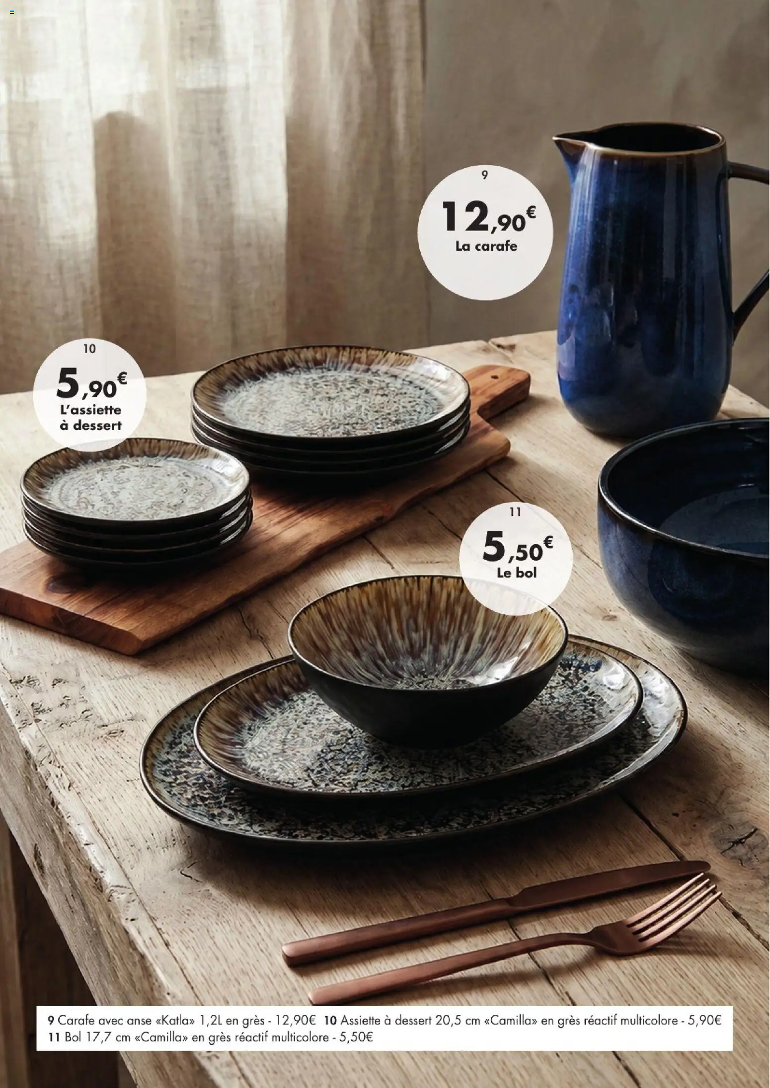 Prévisualisation de E.Leclerc La table d'automne 2026 du magasin E.Leclerc formulaire valide 01/09/2026 - Dessert, Assiette, Bol, Carafe