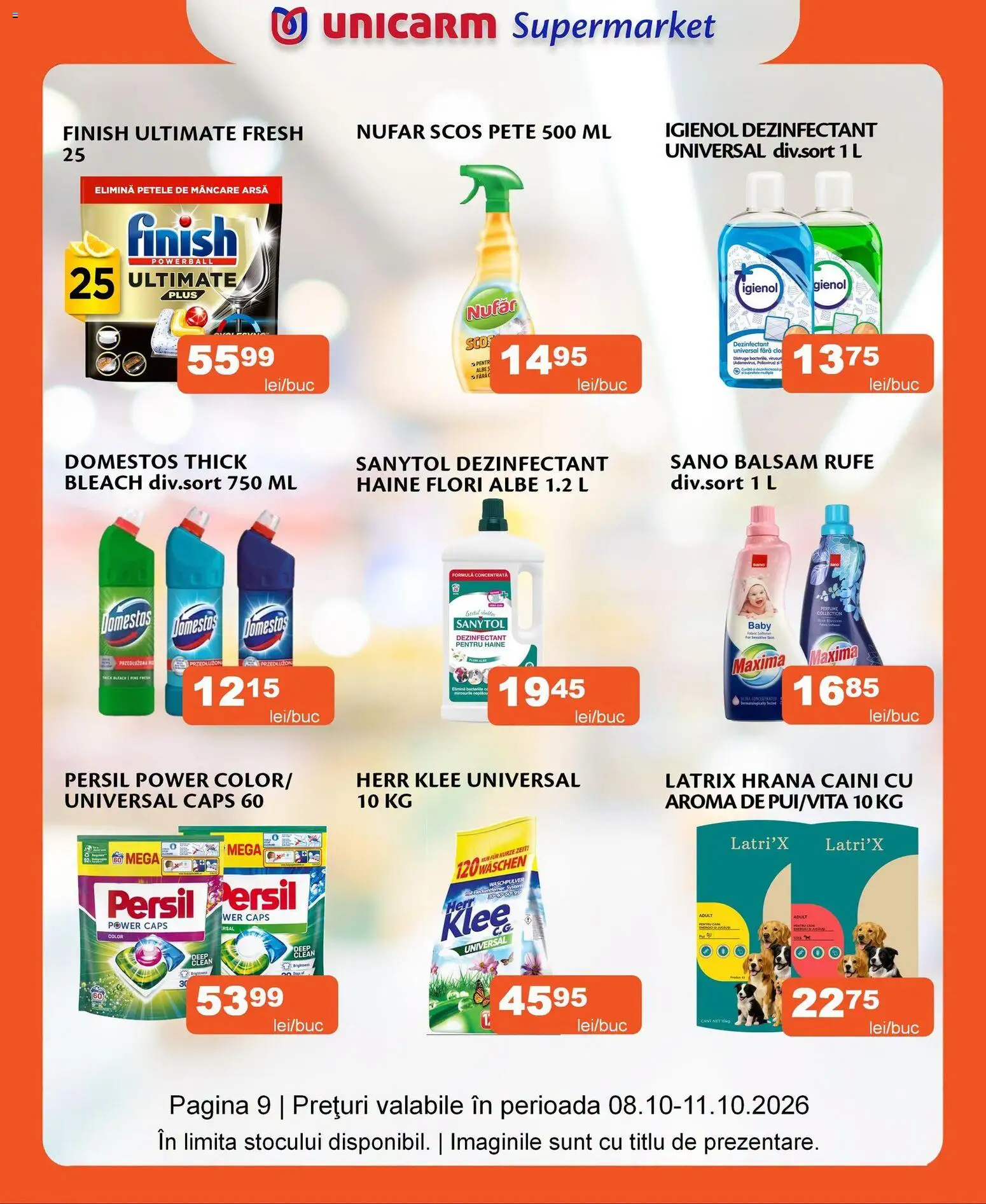 Previzualizarea de cataloage: Unicarm Unicarm Catalog Prețuri de weekend valabil de la 08.10.2026 - Flori, Haine, Baby, Power, Plus, Clean, Dezinfectant, Balsam