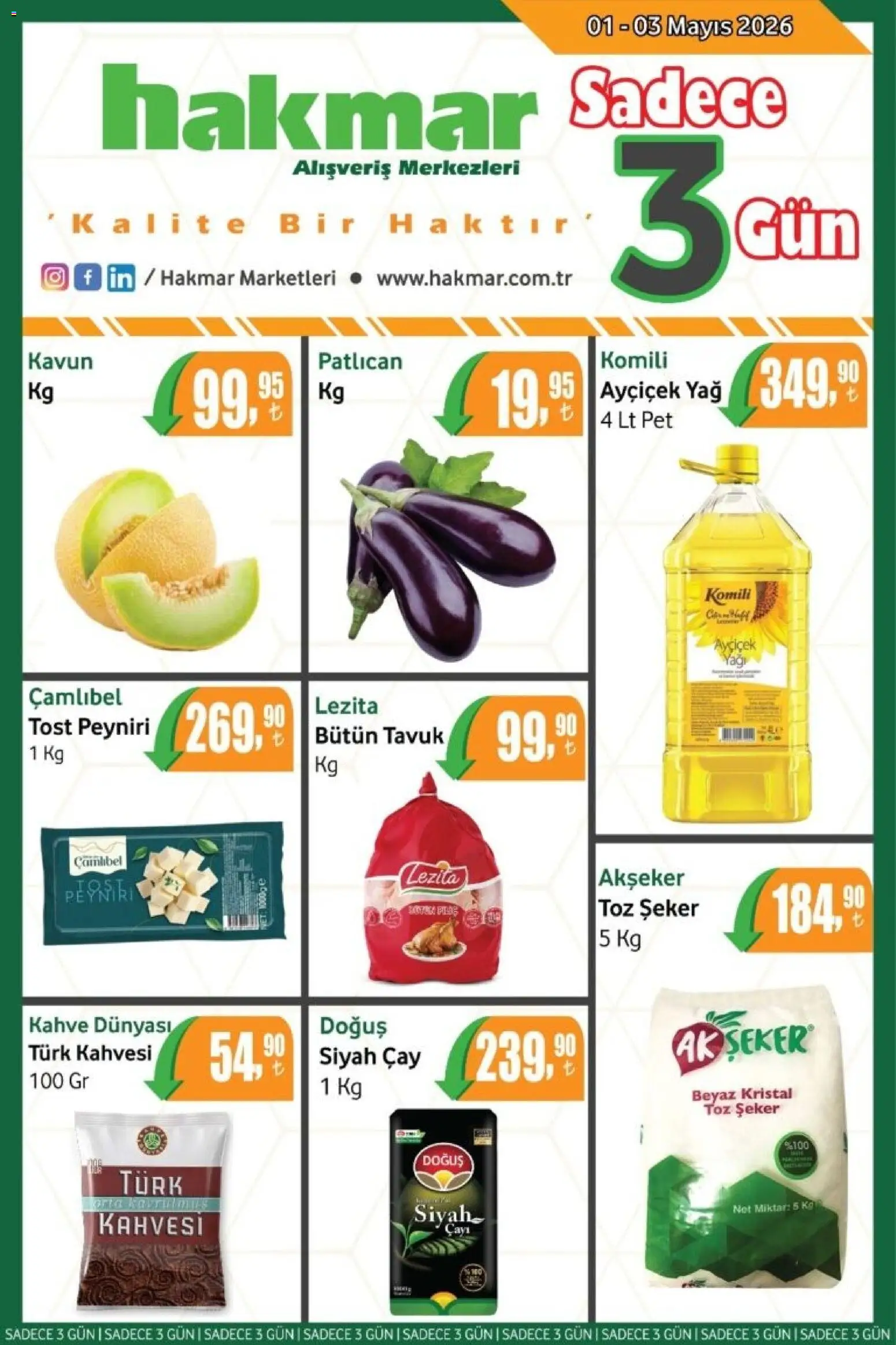 Hakmar Hakmar - Katalog Sadece 3 Gün 01.05.2026 - Broşürünün önizlemesi
