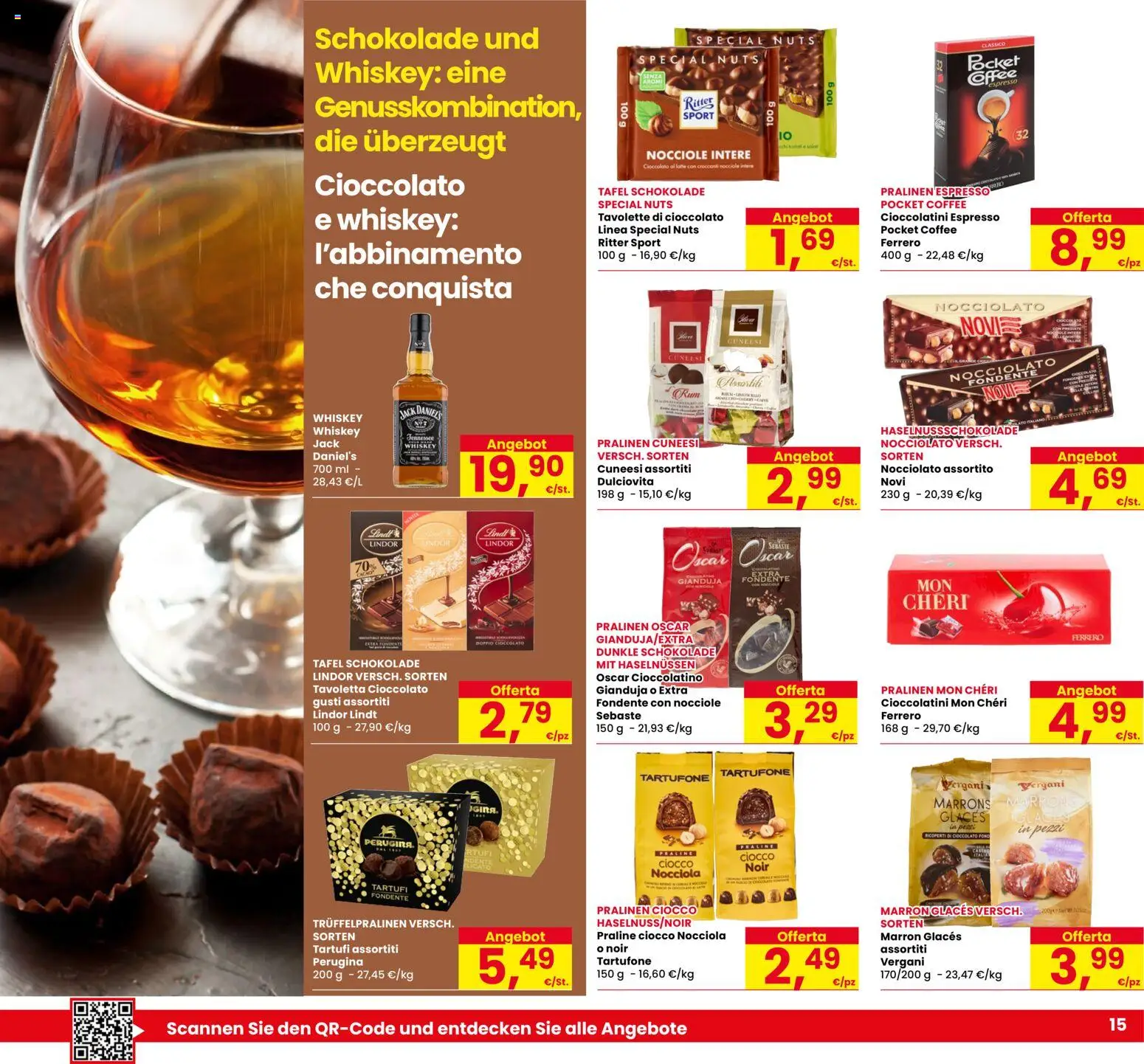 Anteprima dell'opuscolo Eurospar volantino Bolzano dal negozio Eurospar valido da 29/10/2026 - Cioccolato, Lindt, Nocciole, Cioccolatini, Tavoletta, Jack Daniel’s
