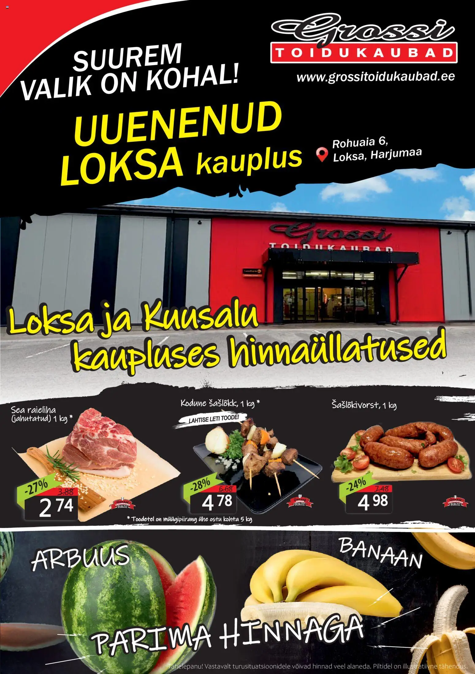 Grossi Toidukaubad kliendilehe eelvaade alates 16.07.2026