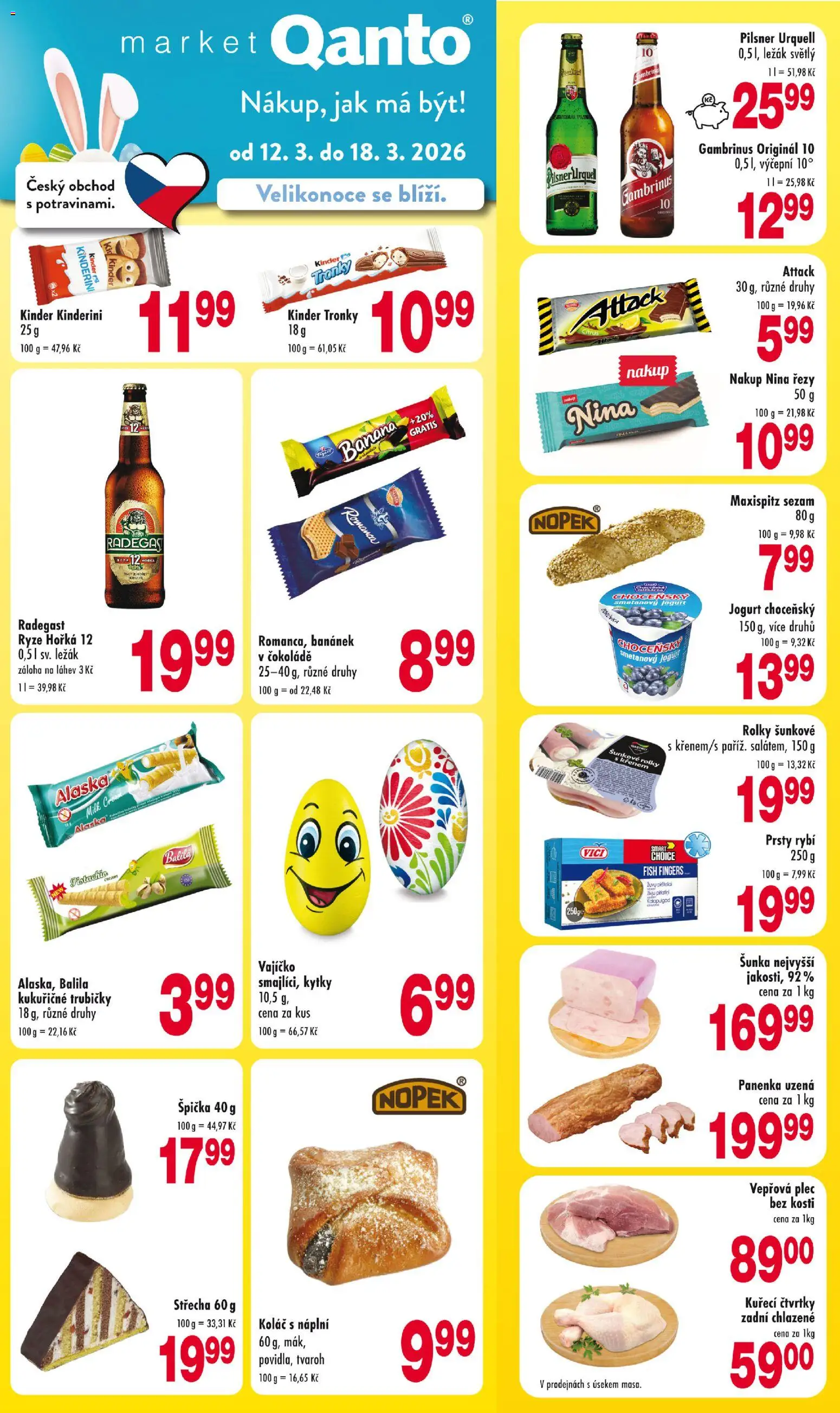 Náhled nabídky: Astur & Qanto Astur & Qanto leták platný od 12.03.2026 - Pilsner Urquell, Vepřová plec, Kinder, Jogurt, Sezam, Gambrinus, Smetanový jogurt, Vepřová plec bez kosti