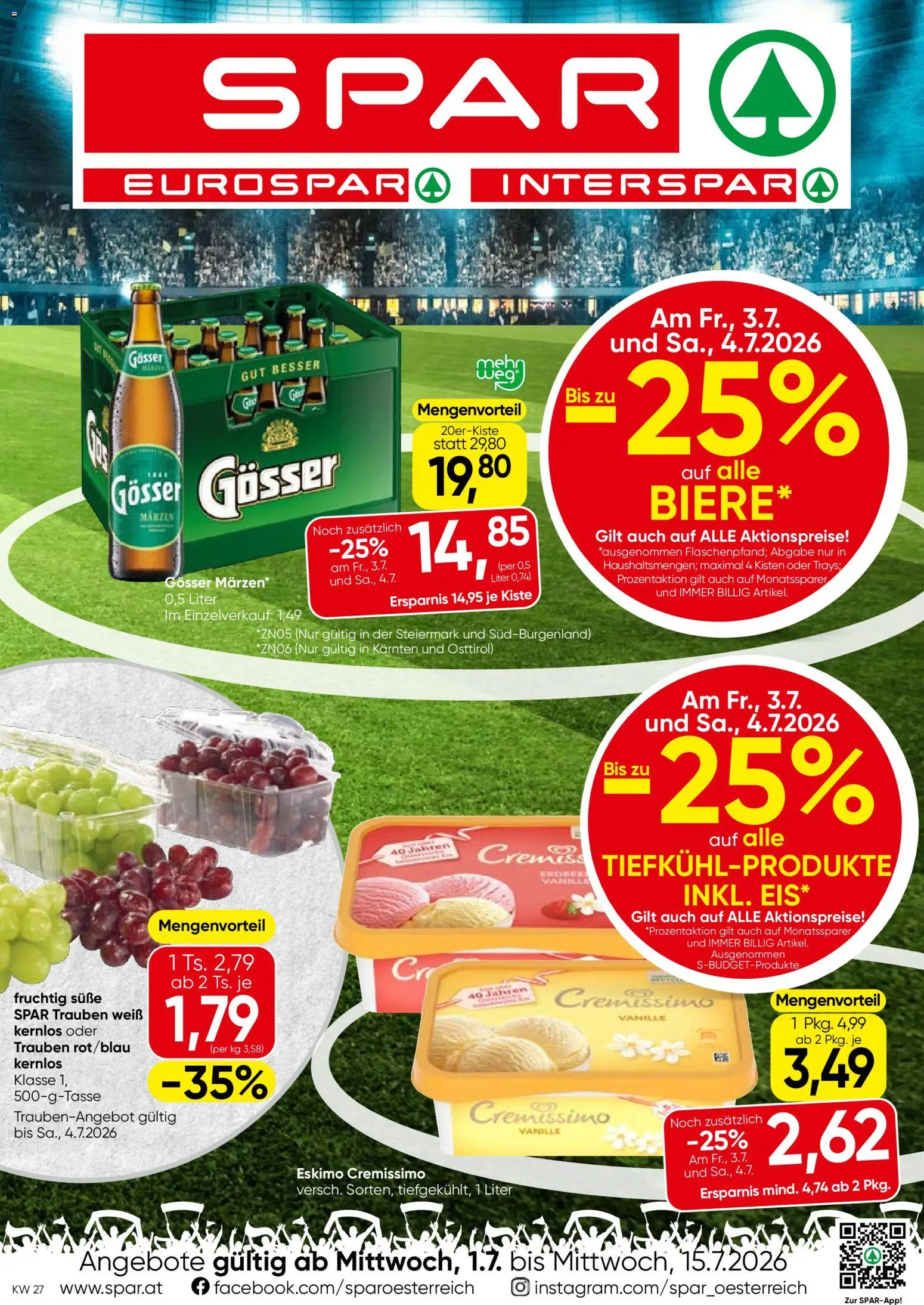Vorschau der Angebote: Spar Spar Flugblatt - Steiermark gültig ab 01.07.2026