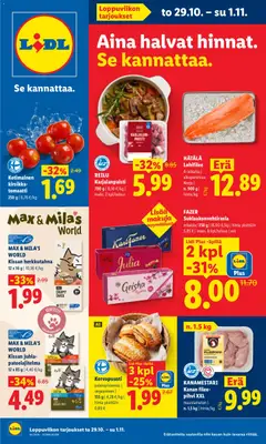Kaupan Lidl Lidl tarjoukset Helsinki esikatselu, voimassa 29/10/2026