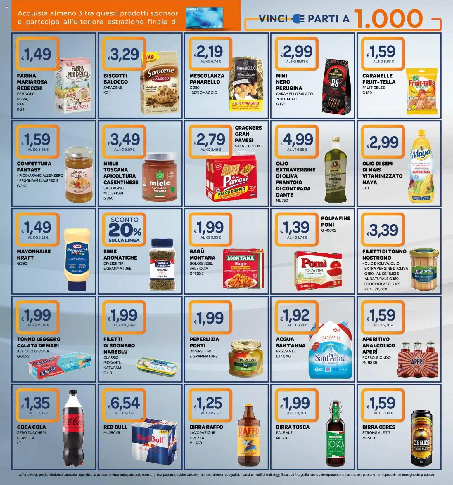 Anteprima dell'opuscolo Ekom volantino Toscana dal negozio Ekom valido da 20/10/2026 - Aperitivo, Coca Cola, Red Bull, Olio, Tonno, Salsiccia, Mais, Erbe